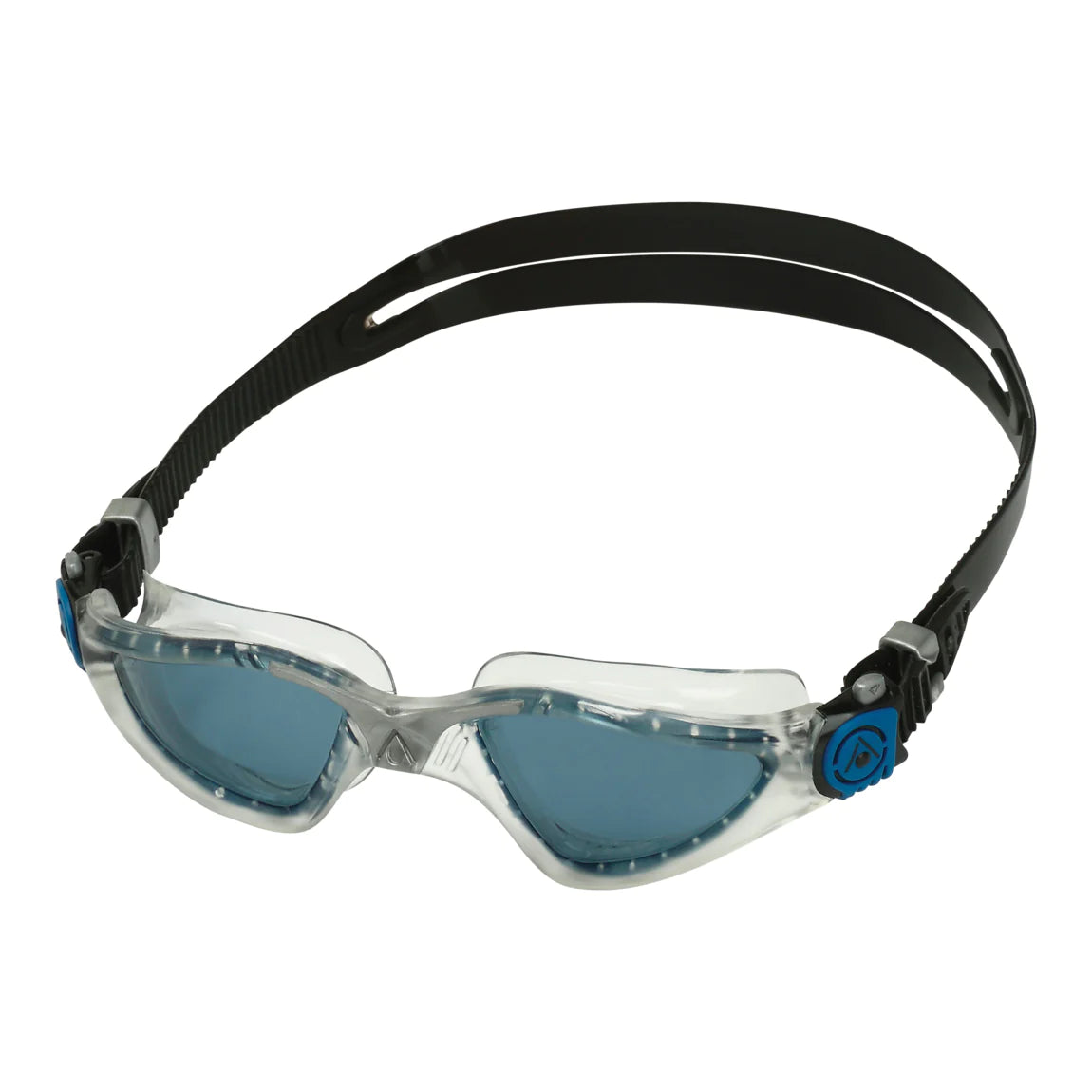 Aqua Sphere Kayenne Swimming Goggles with Smoked Lens & Transparent Silver Petrol Frame - Comfortable Anti-Fog Swim Gear for Pool, Open Water & Triathlon Training