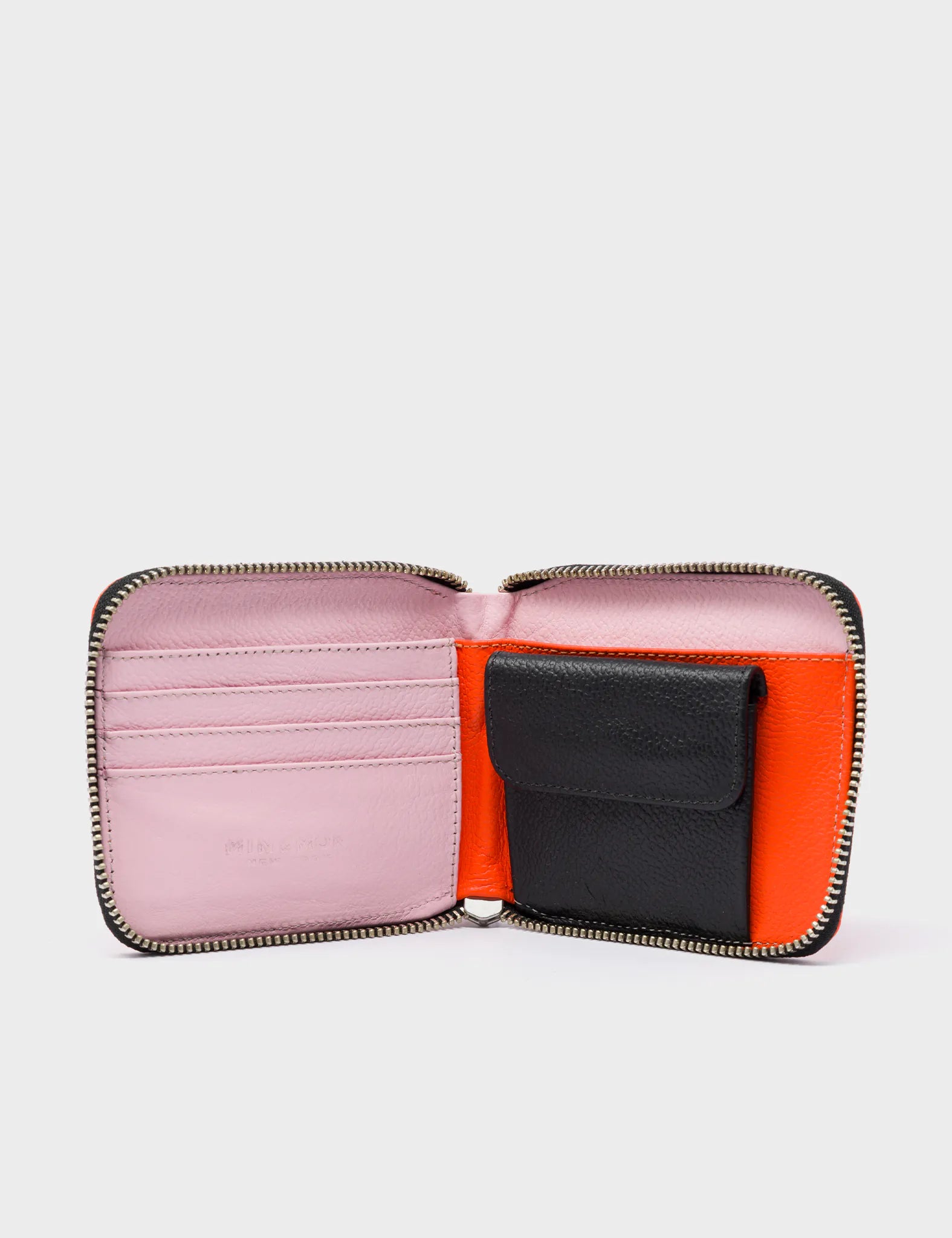 Fedor Vermillion Leather Wallet with Tiger and Flowers Embroidery - Stylish RFID Blocking Bifold Wallet for Men, Perfect for Travel, Business and Everyday Use