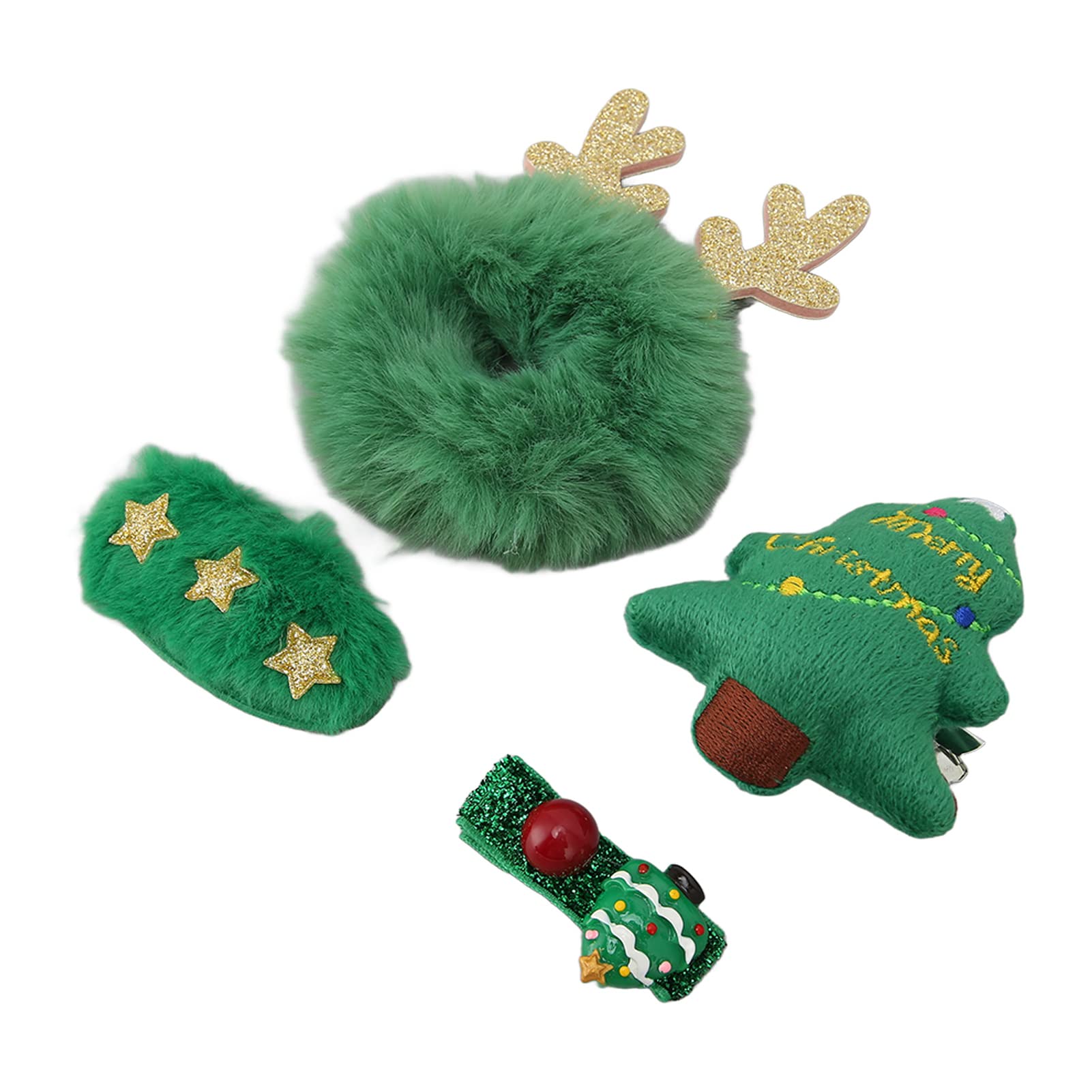 4pcs Christmas Hair Clips for Kids & Women - Festive Christmas Tree Barrettes for Girls, Holiday Hair Accessories - Perfect for Daily Wear, Christmas Parties & School Events