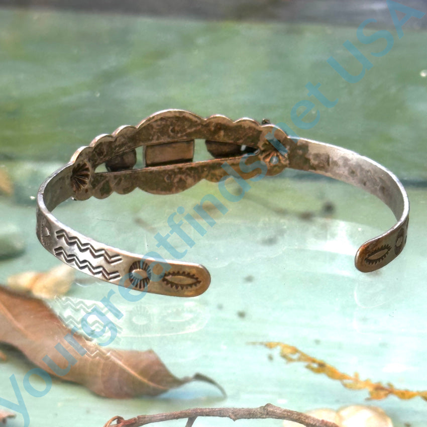 Vintage Style Costume Jewelry Silver & Faux Turquoise Native American Bracelet - Perfect for Boho Fashion, Festival Outfits and Western Accessories