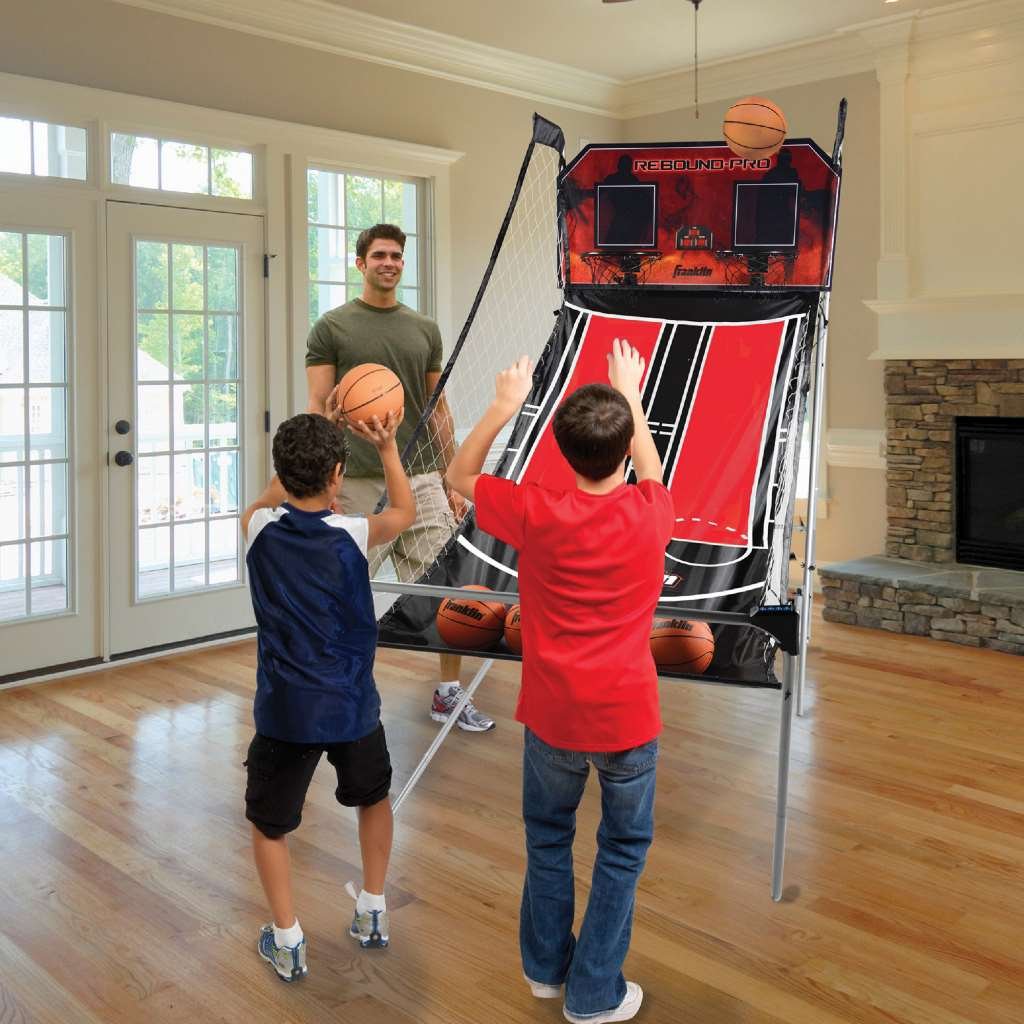 Franklin Sports Arcade Basketball Game Set - Indoor Basketball Shootout for 2 Players with Electronic Scoreboard & 4 Mini Balls - Perfect for Family Game Nights, Kids Parties, and Office Break Room Entertainment