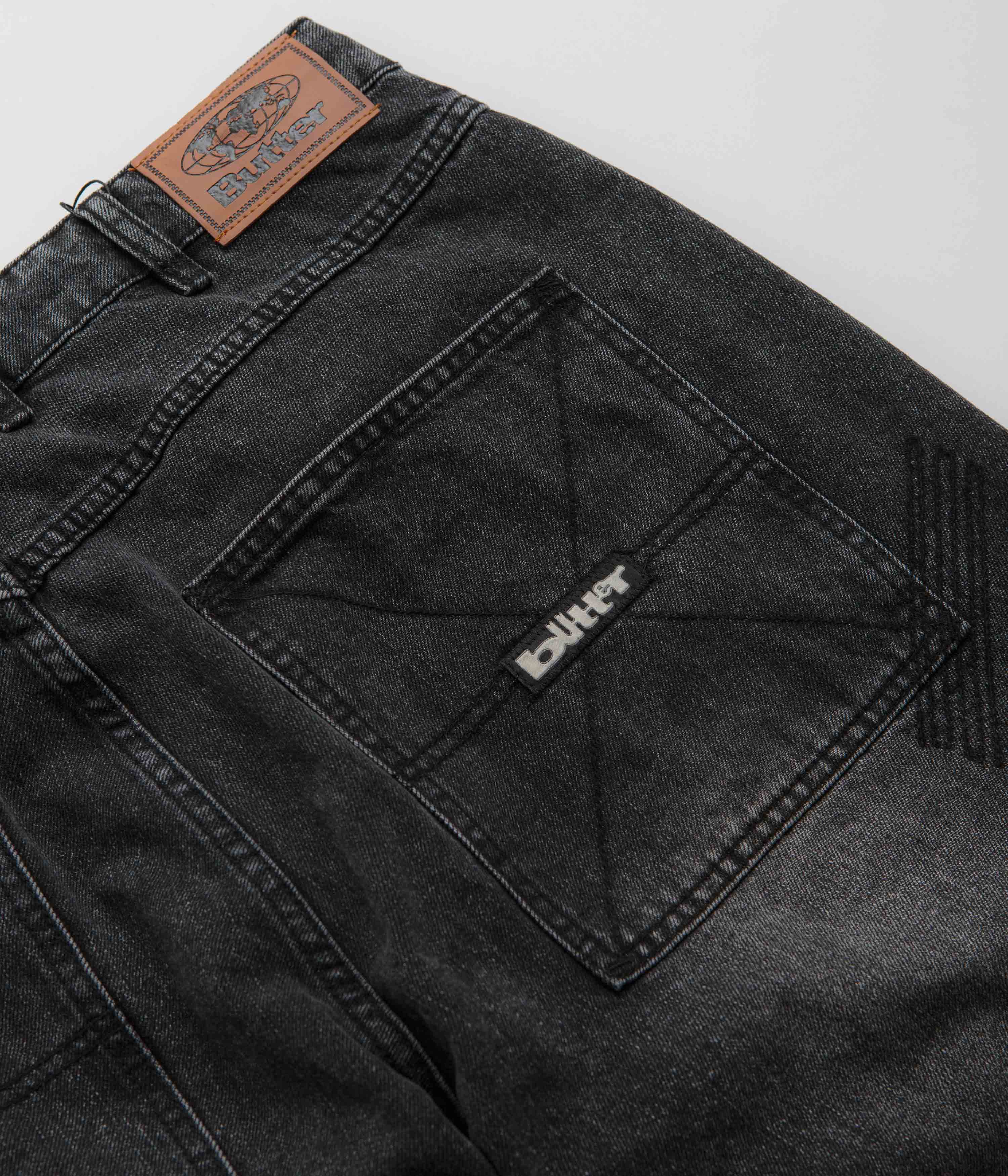Butter Goods Stitch Distressed Grey Jeans for Men - Vintage Denim Pants with Ripped Details | Perfect for Casual Wear, Street Style & Everyday Outfits