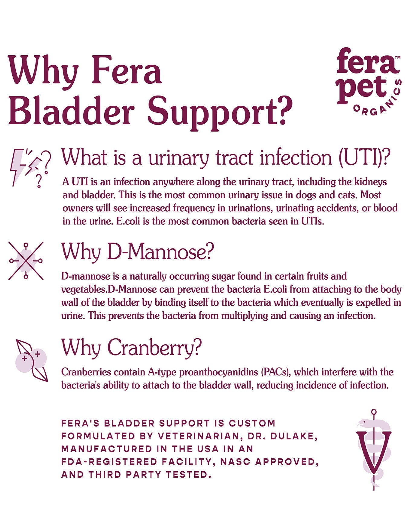 Fera Pet Organics Bladder Support Supplement for Dogs & Cats - Urinary Tract Health, Natural Ingredients for Pets - Perfect for Senior Dogs & Cats with Frequent Urination Issues