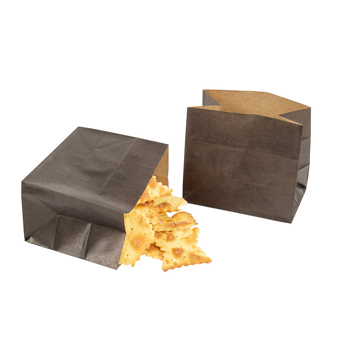Eco-Friendly Black Paper Snack Bags 4.25