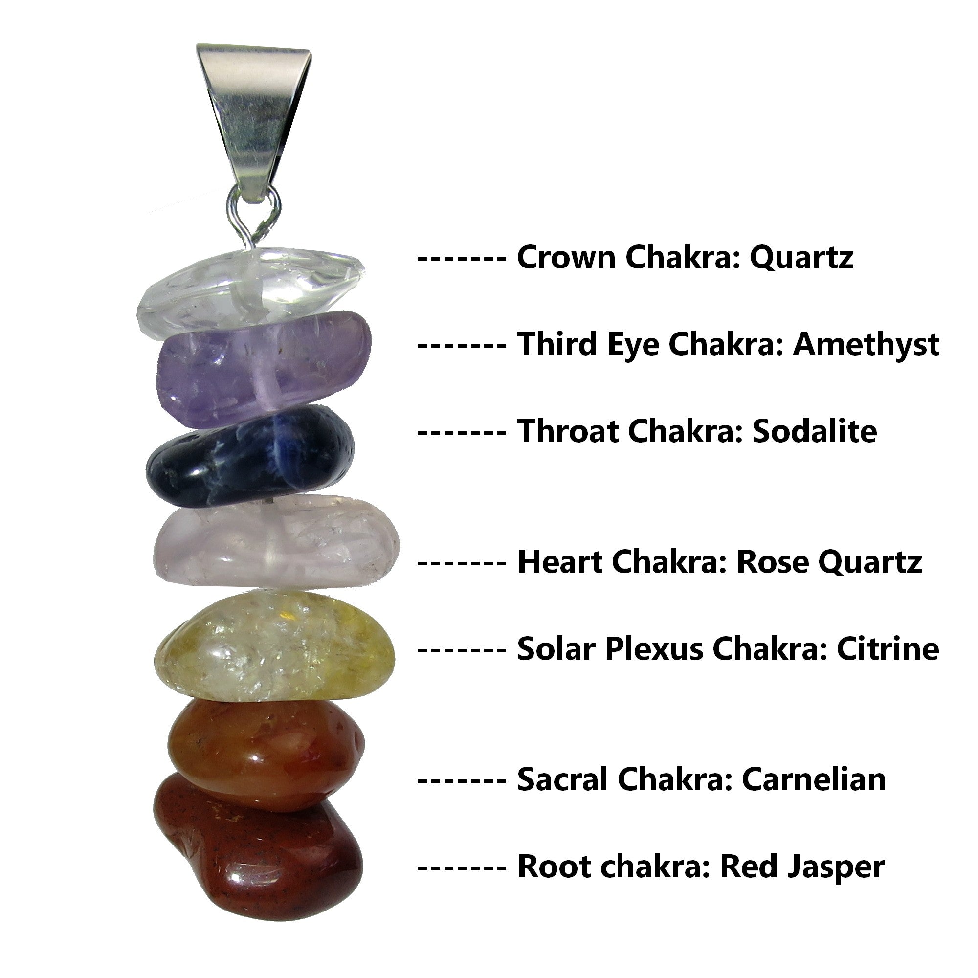 Rainbow Citrine Quartz Chakra Pendant Necklace - Healing Crystal Jewelry for Meditation, Yoga & Spiritual Energy Balance