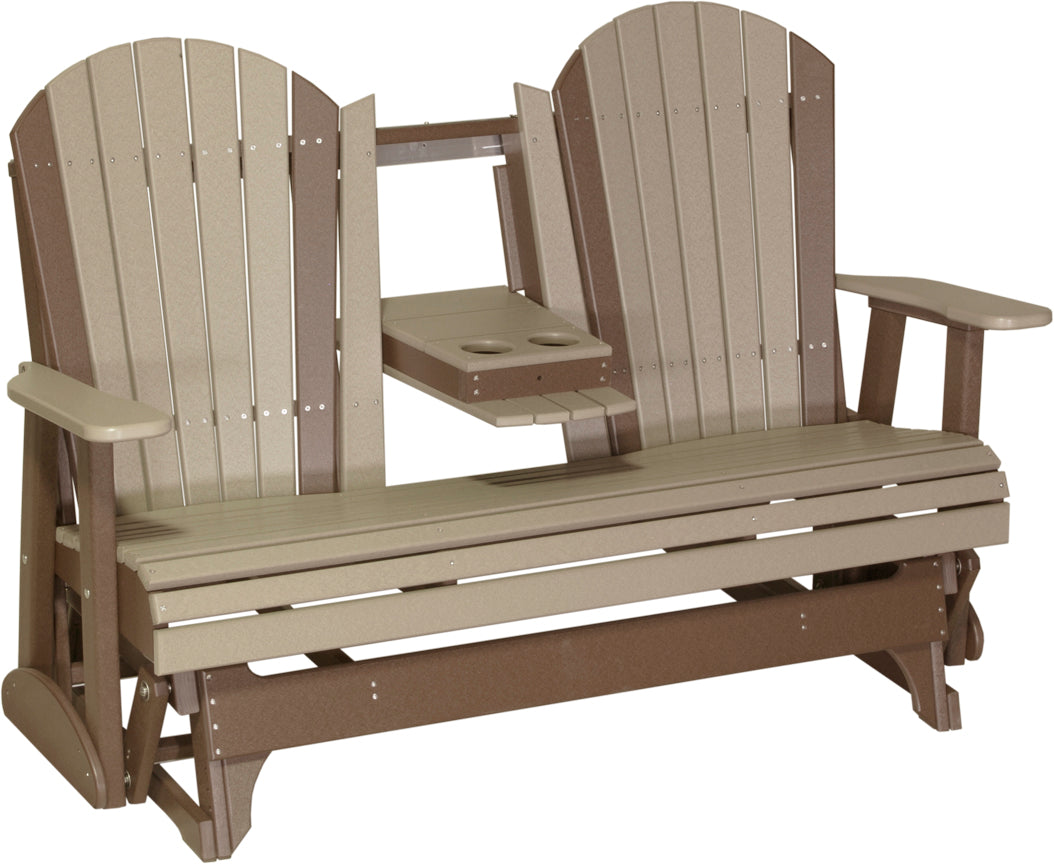 LuxCraft 5-Foot Premium Adirondack Glider Chair - Outdoor Patio Rocking Bench for Garden, Porch & Backyard Relaxation | Weather-Resistant & Comfortable Seating
