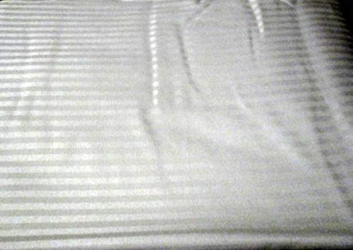 Premium Shadow Stripe Table Linen Set - 7' x 10' Rectangular Tablecloth with 8 Matching Napkins - Perfect for Dining Room, Wedding, Party & Holiday Decor