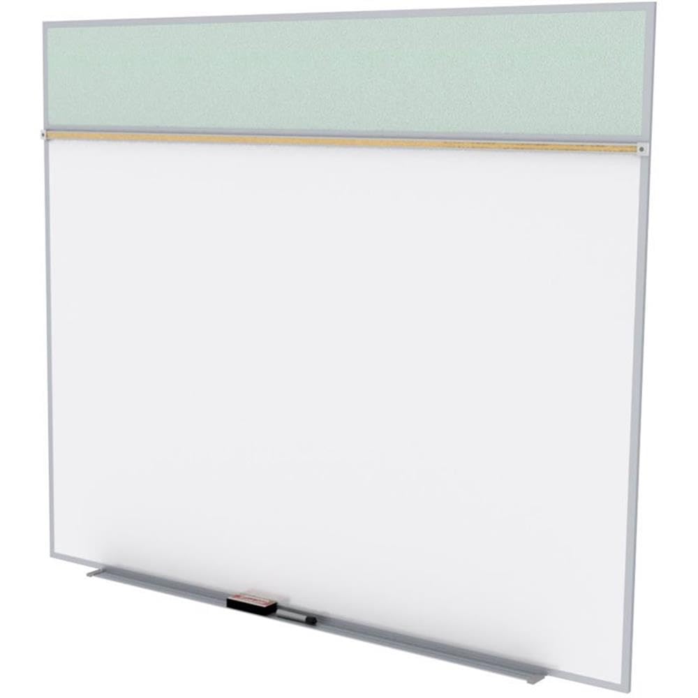 Ghent Vinyl 5' x 6' Bulletin Board & Magnetic Whiteboard Set - Silver Frame | Perfect for Office, Classroom & Home Organization