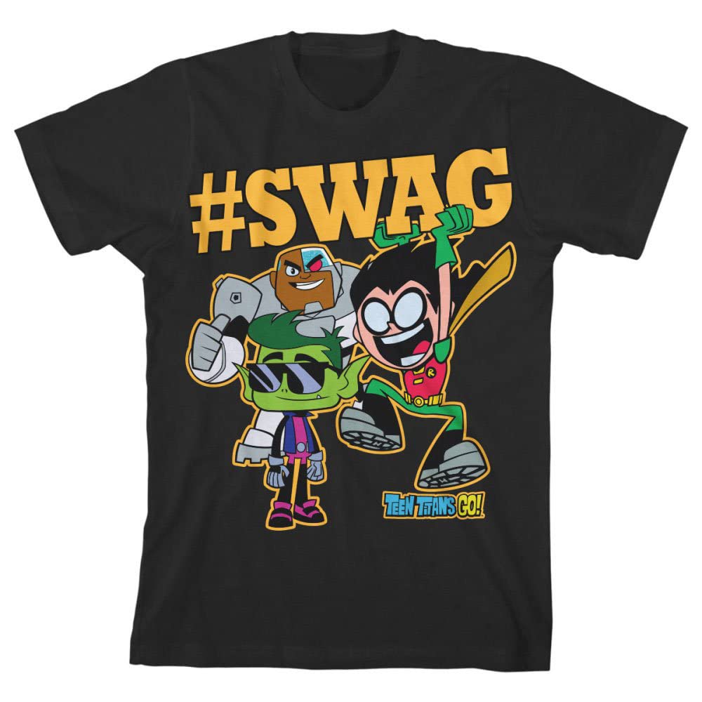 Teen Titans Go Black Graphic Tee for Boys - Cool Casual Wear