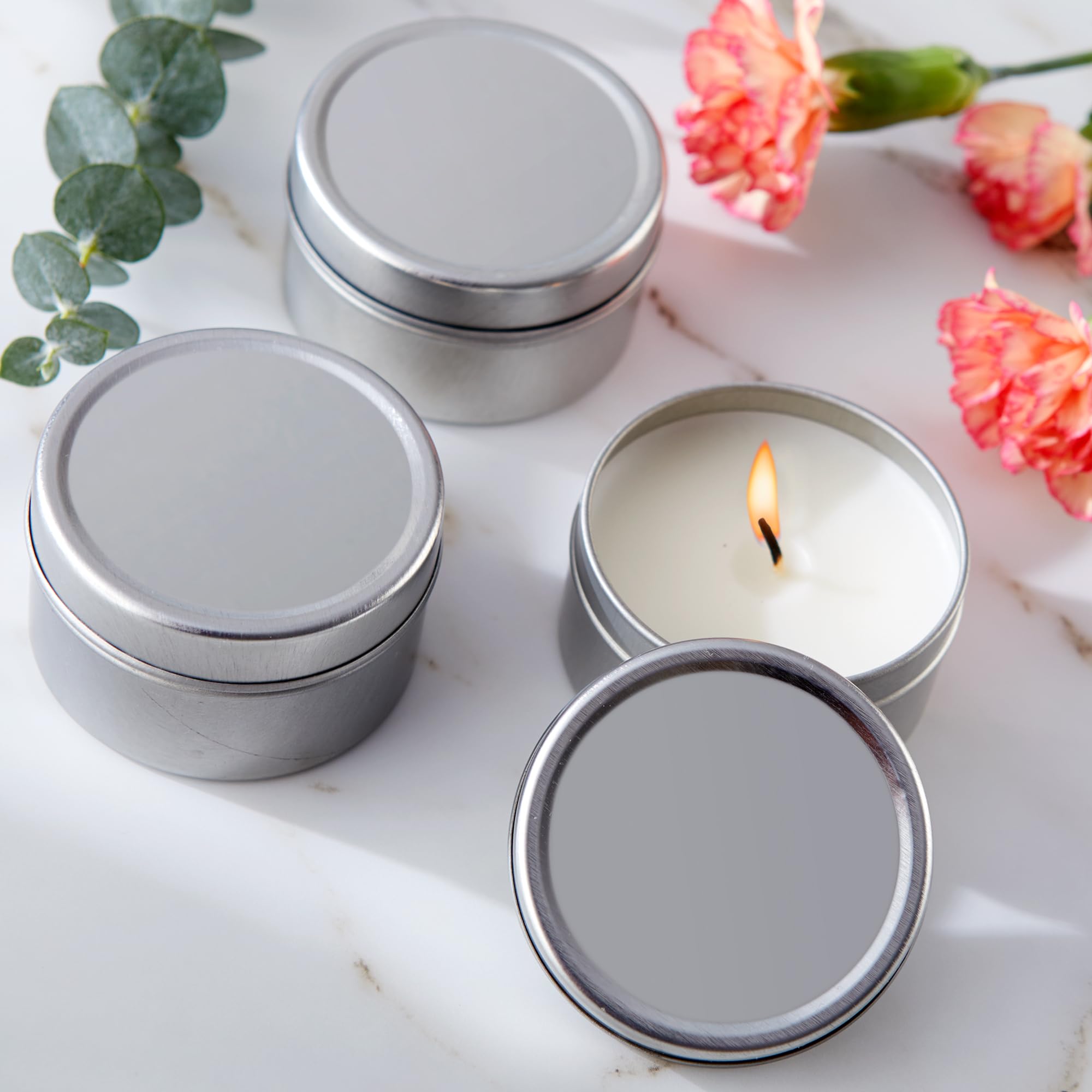 Kate Aspen Travel Size Vanilla Scented Candle Tins with Lids (Set of 96) - Perfect for Bridal Showers, Wedding Favors & Bridesmaid Gifts | Aromatic Home Decor, Romantic Ambiance & Thoughtful Party Favors