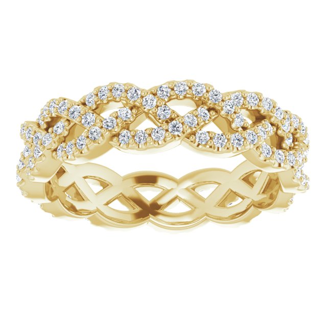 0.72 Carat Round Diamond Eternity Band - Open Braid Design Wedding Ring for Women, Perfect for Anniversary, Engagement, and Bridal Jewelry Gifts