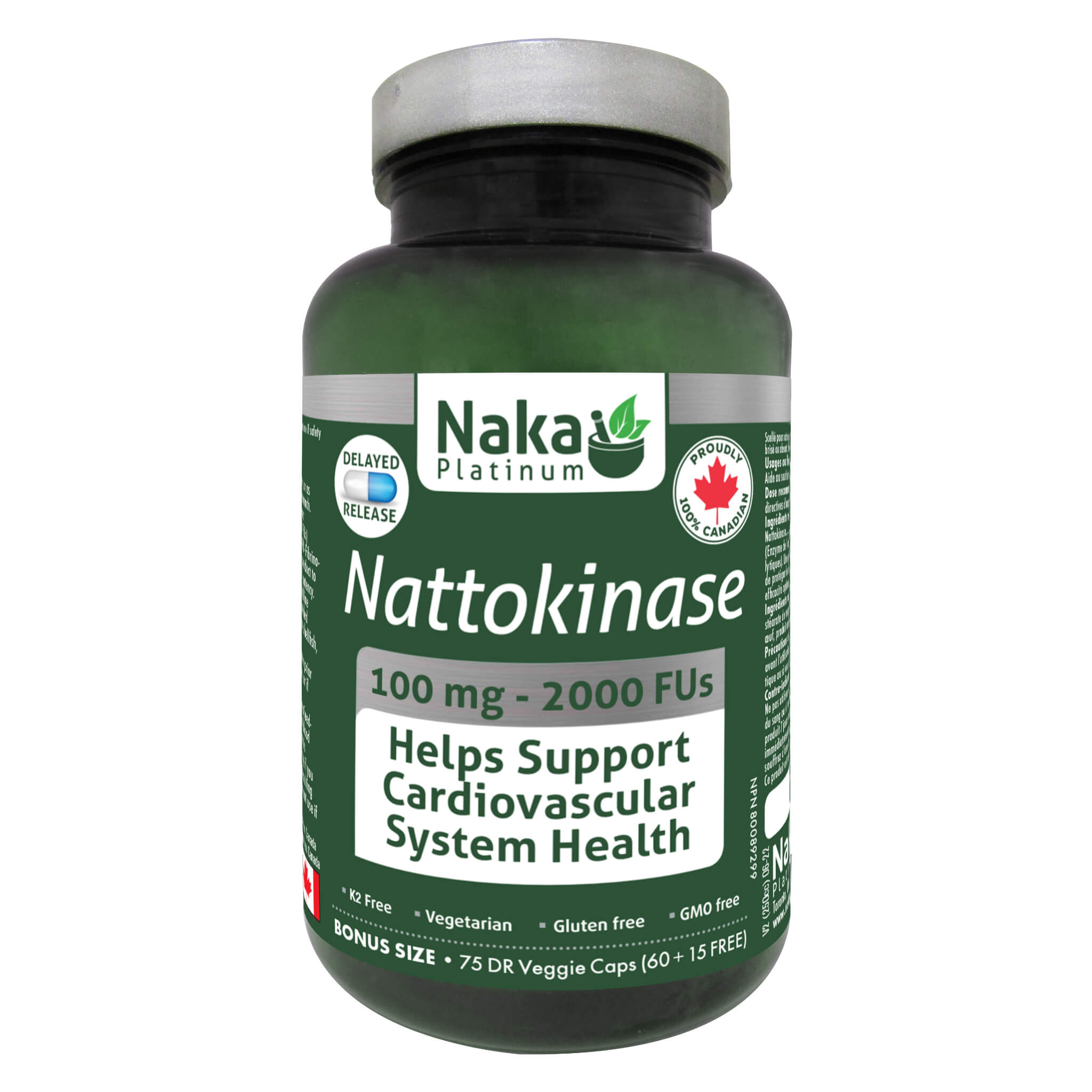 Naka Nattokinase Supplement - 2000FU per Capsule for Heart Health & Circulation Support - Best for Blood Pressure & Cardiovascular Wellness - Use Daily for Optimal Results