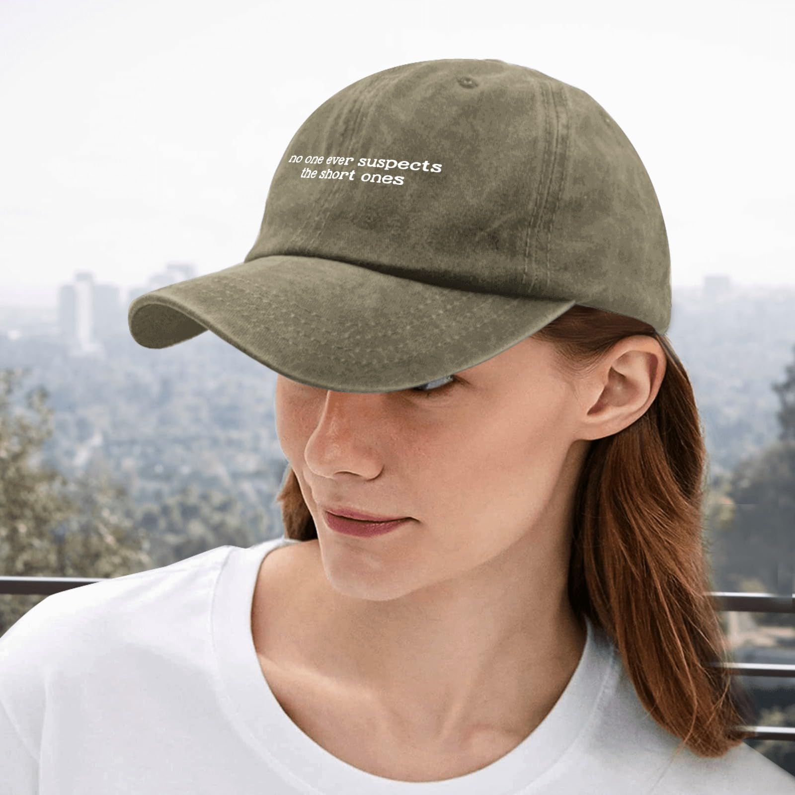 Funny Baseball Cap for Women - No One Ever Suspects The Short Ones - Quick Dry Sun Hat for Tennis & Outdoor Activities - Cool Breathable Summer Hat for Sports, Beach and Casual Wear