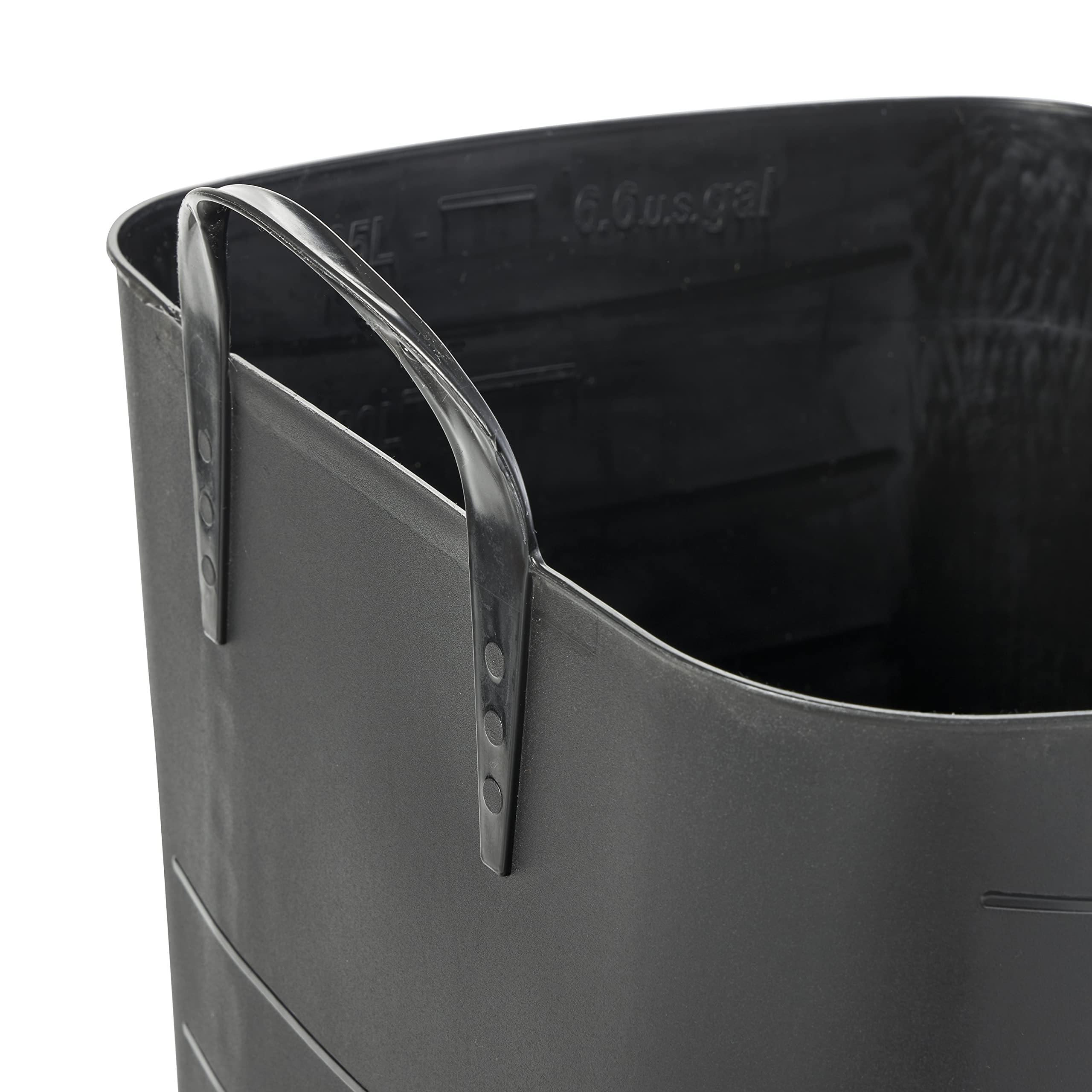 25L/6.6 Gallon Flexible Plastic Storage Bins with Handles - 12 Pack Black Collapsible Tote Baskets for Home Organization, Laundry, Pantry & Closet Storage - Durable Multi-Purpose Container for Kitchen, Bathroom & Garage