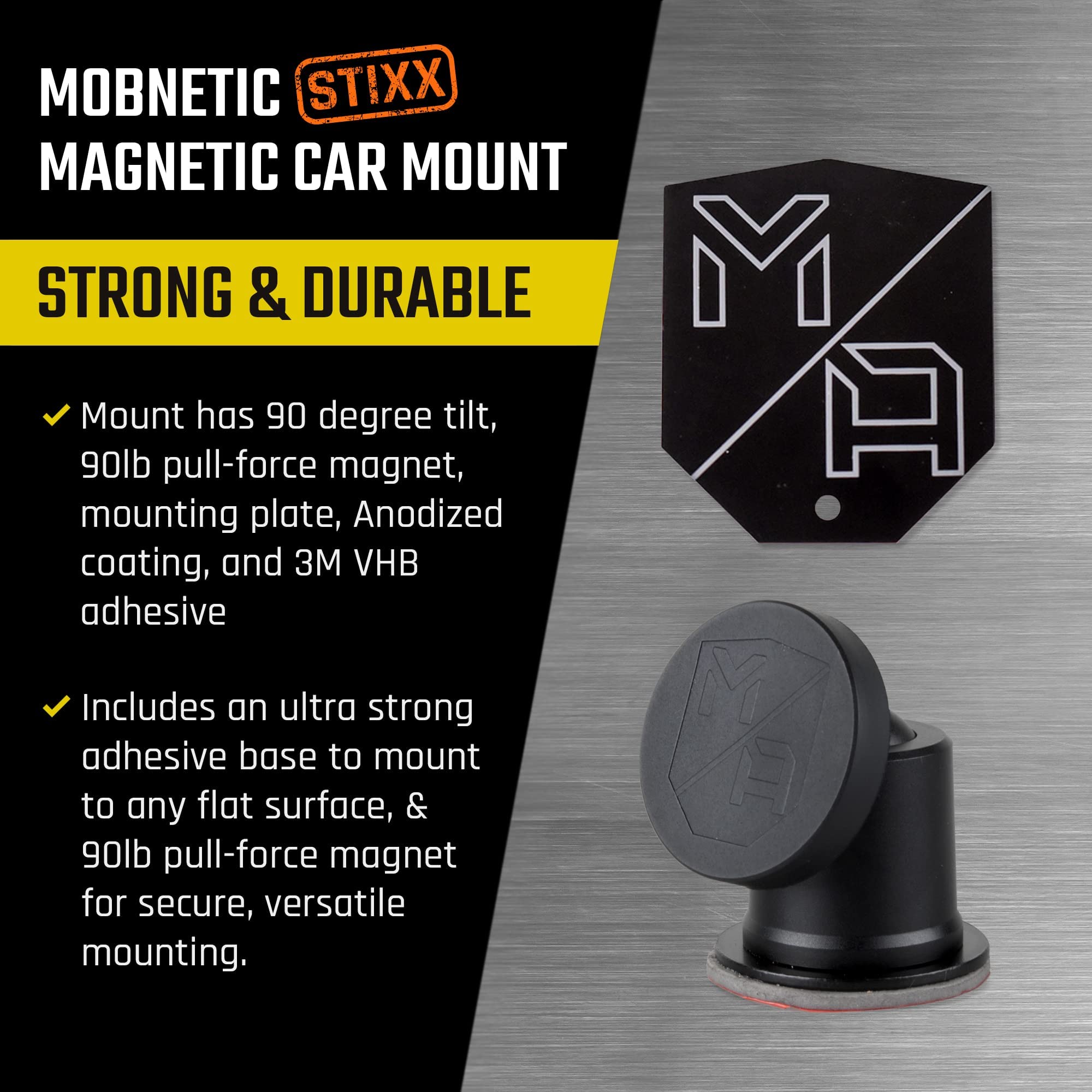 Mob Armor Flex Charge Plus Stixx - 38W Dual USB & USB C Fast Car Charger with Wireless Magnetic Phone Charger & Mobnetic Stixx Mount - Compatible with Android & iPhone - Perfect for Road Trips, Commuting & Hands-Free Driving