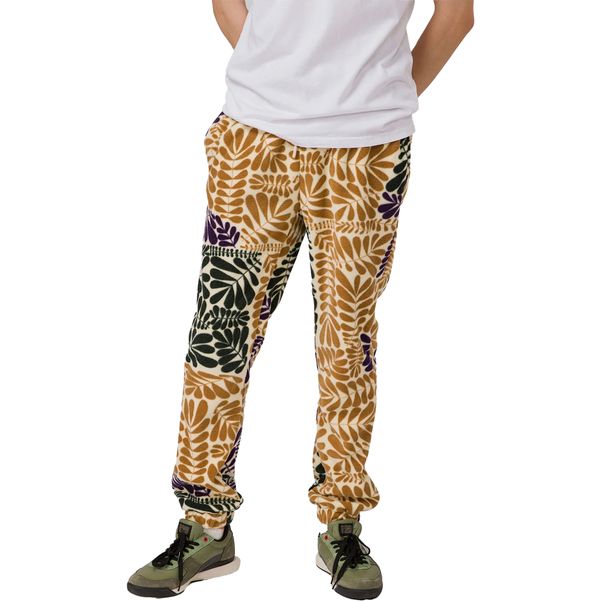 Big Sur Ferns Fleece Jogger Pants for Women - Soft & Cozy Winter Lounge Pants - Perfect for Yoga, Running Errands & Relaxing at Home