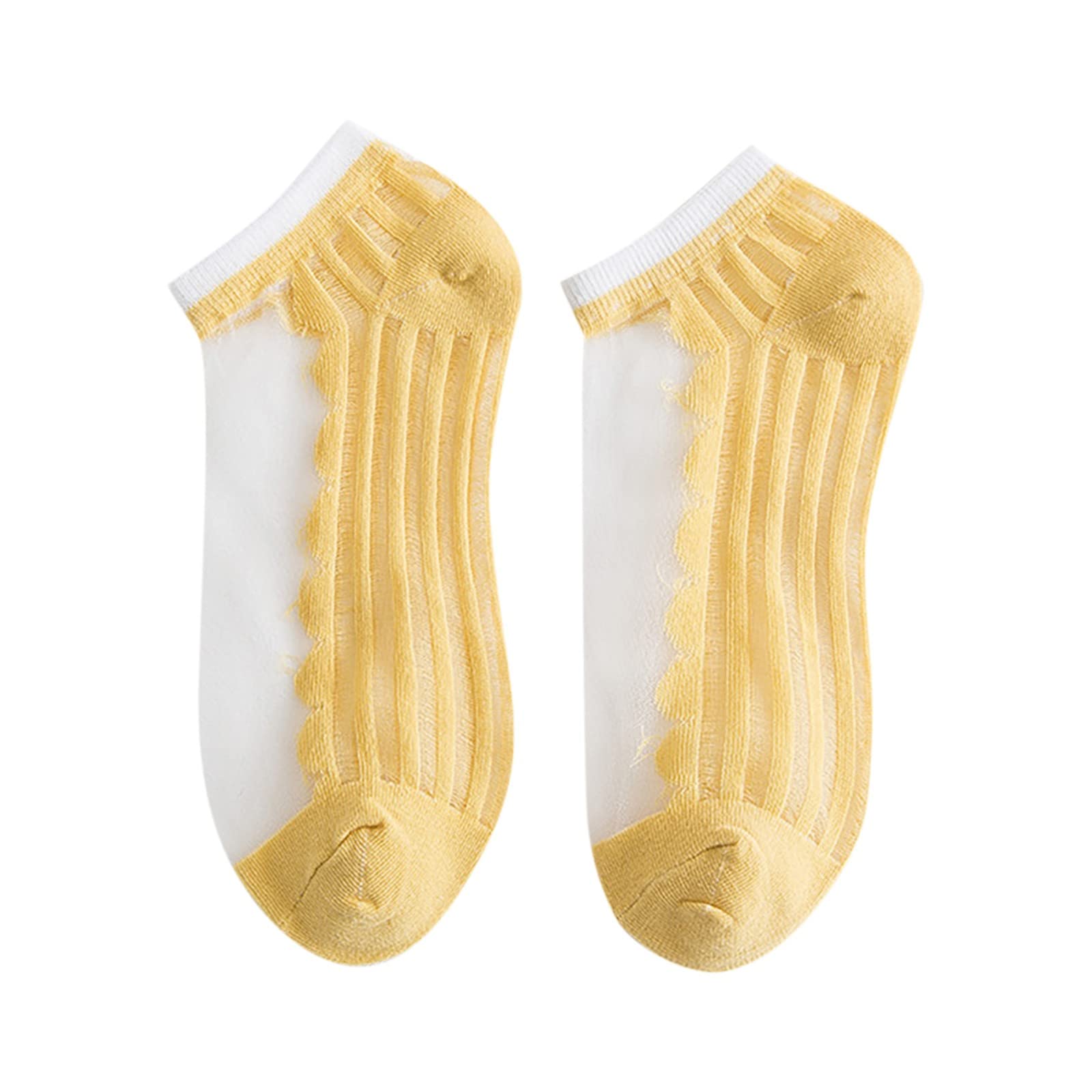 Crystal Tulle Pearl Summer Socks for Women - Transparent Lace Elastic Ultra Thin Silk Stockings | Short Socks for Women | Perfect for Weddings, Parties & Everyday Wear