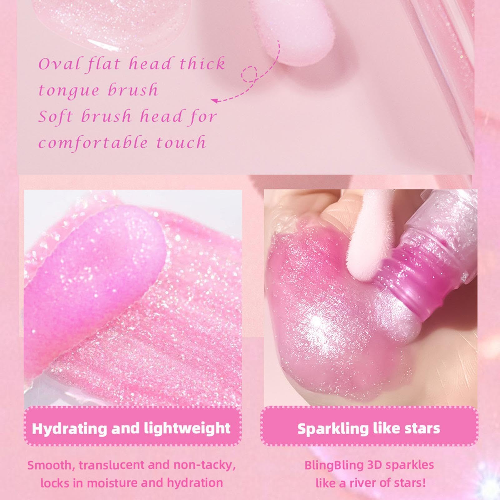 Color Changing Lip Oil with Shimmer & Glitter - Hydrating Transparent Lip Gloss for Women, Lightens Lip Lines & Enhances Pout (6.5ml) - Perfect for Daily Wear, Parties & Special Occasions