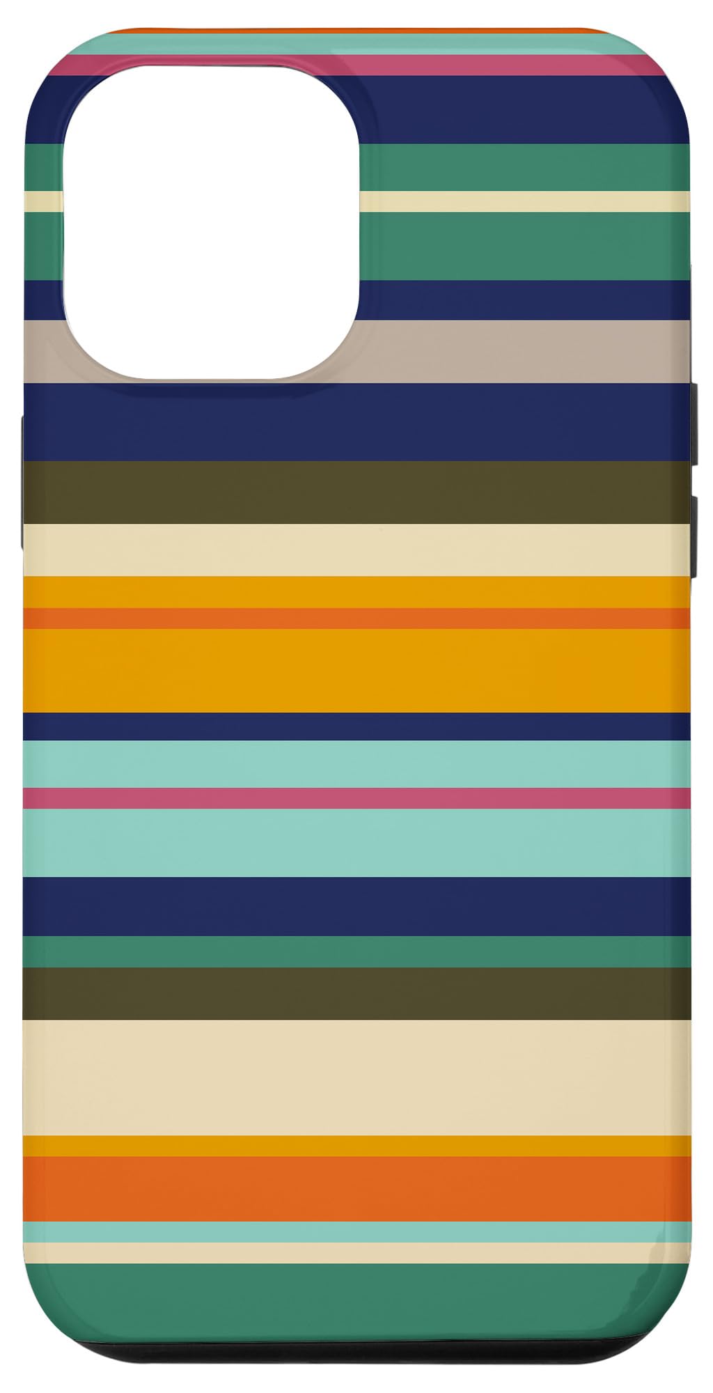 iPhone 12 Pro Max Case - Colorful Striped Retro Design, Slim Protective Cover for Everyday Use, Work & Travel