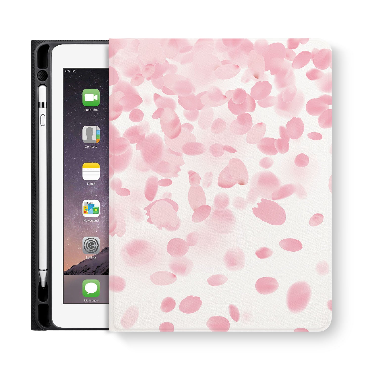 Premium Pink Floral iPad Folio Case - Slim Protective Cover with Auto Sleep/Wake for iPad 9.7/10.2 Inch - Perfect for Work, School & Travel Accessories