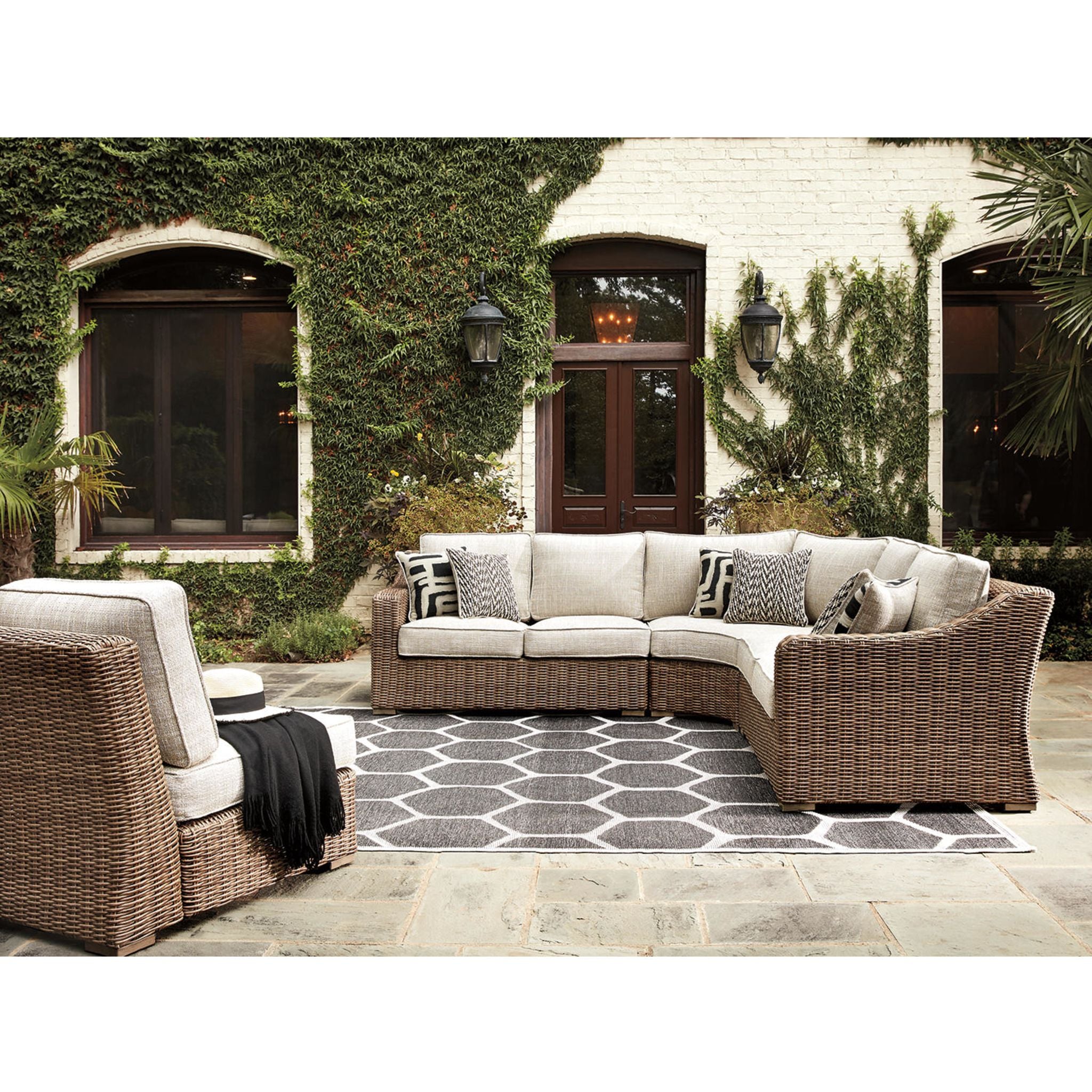 Beachcroft 5-Piece Outdoor Modular Sectional Sofa Set - Waterproof Patio Furniture for Backyard, Poolside & Garden Lounge (Grey)