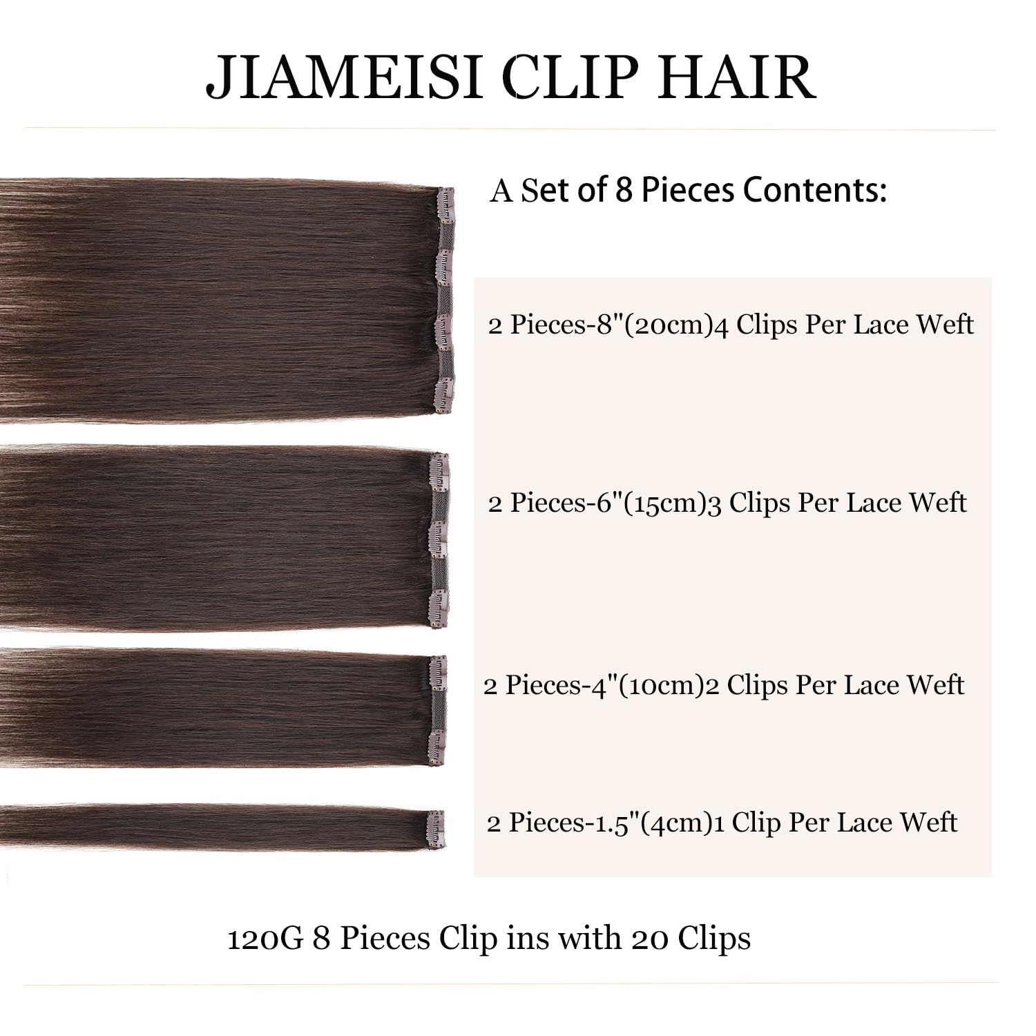 Premium 8-Piece 120g Clip-In Human Hair Extensions - 22