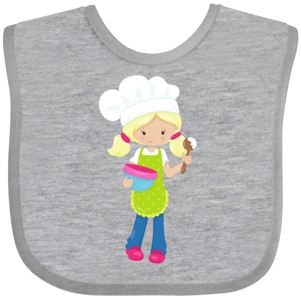 Inktastic Cute Blonde Hair Baby Bib for Baking & Bakery - Perfect for Toddler Girls, Baking Enthusiasts & Kitchen Fun