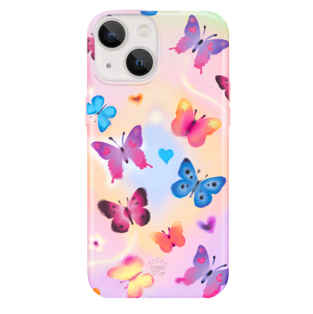Aura Butterfly iPhone Case - Elegant Floral Design Protective Cover for iPhone 12/13/14/15 Pro Max - Perfect for Everyday Use, Travel & Special Occasions