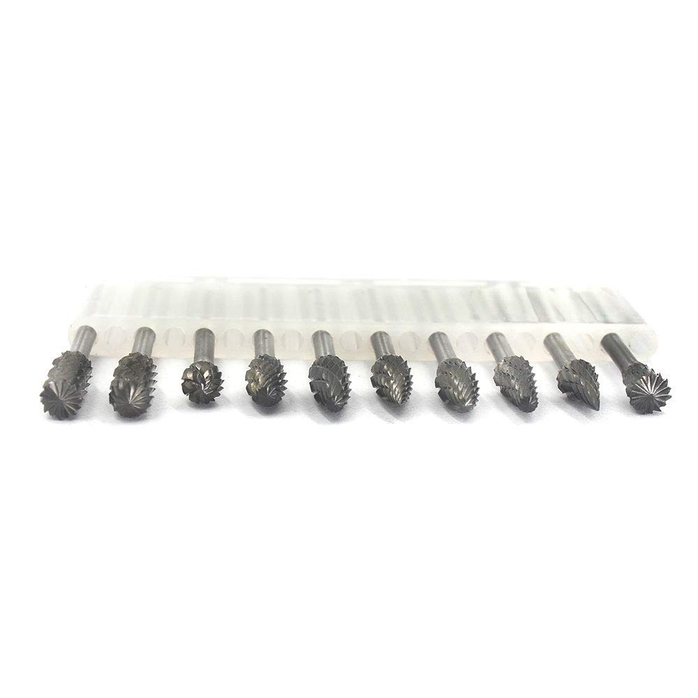 10PCS Carbide Burr Set 1/8