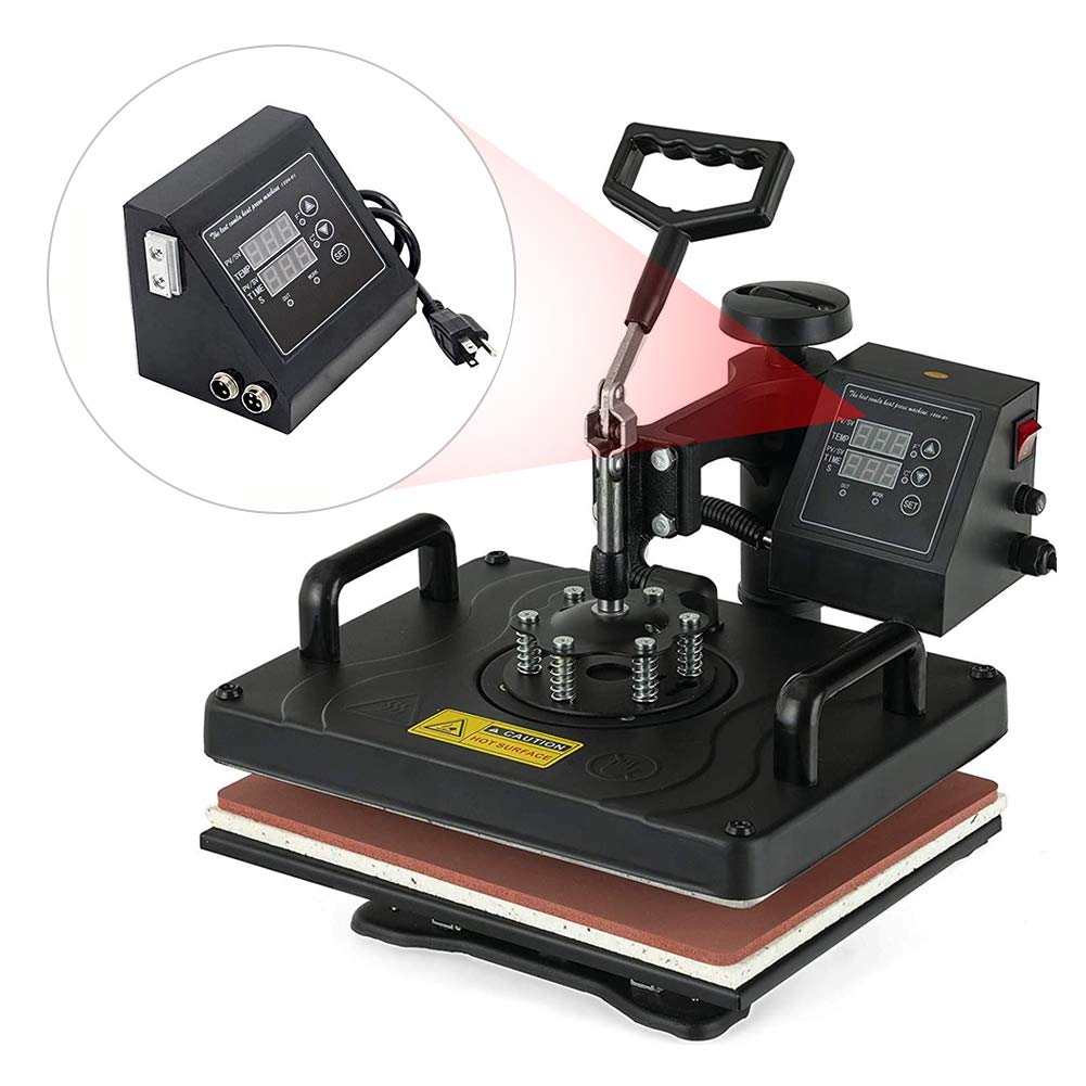 Digital Heat Press Machine with LED Controller & Double Hole - Perfect for T-Shirts, Mugs, Plates, Caps & Cups | Professional DIY Sublimation Printing Equipment for Home & Small Business Use