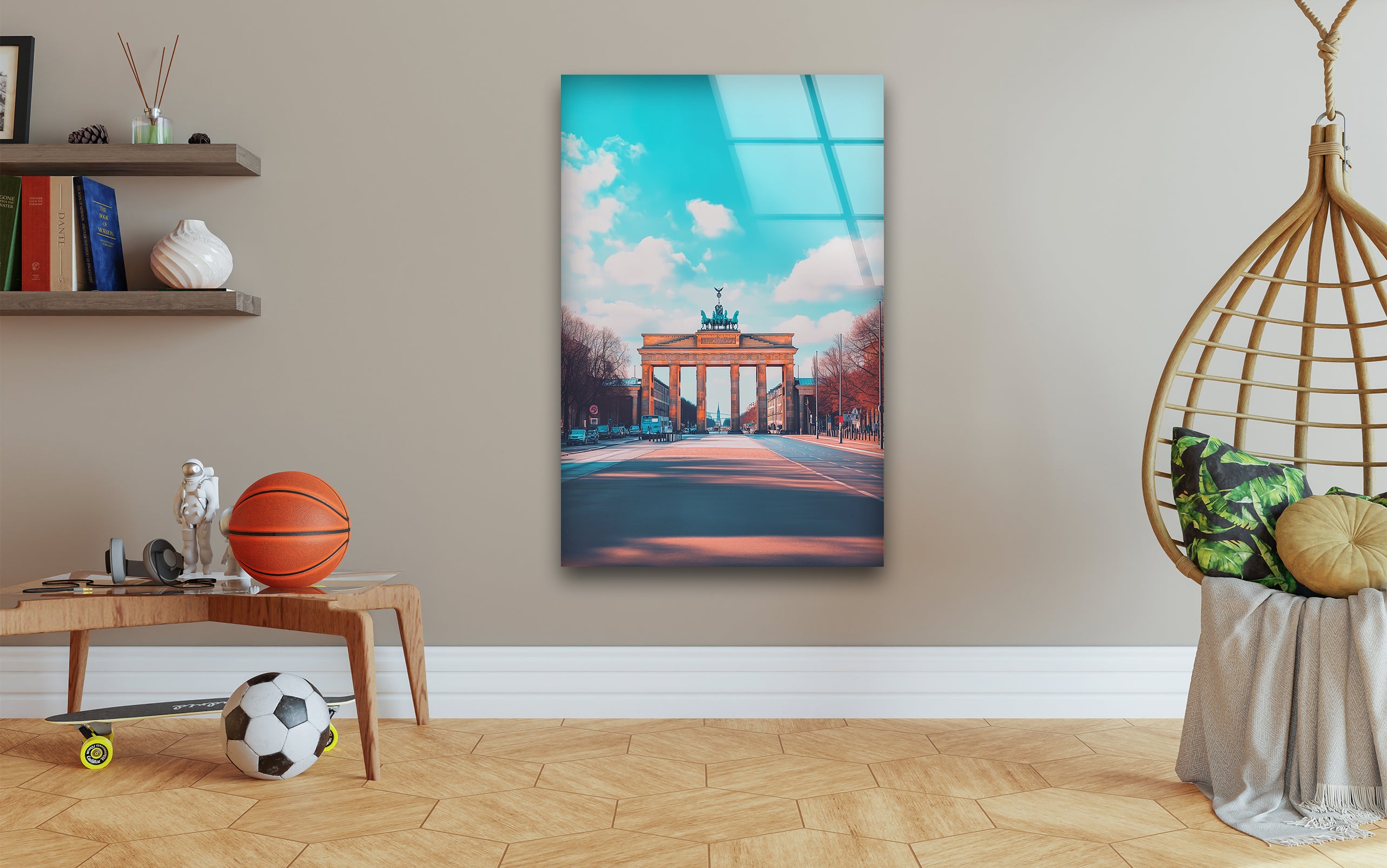 Berlin Soft Landscape Glass Wall Art - Modern Abstract Home Decor for Living Room, Bedroom & Office - Perfect for Gifts & Interior Design