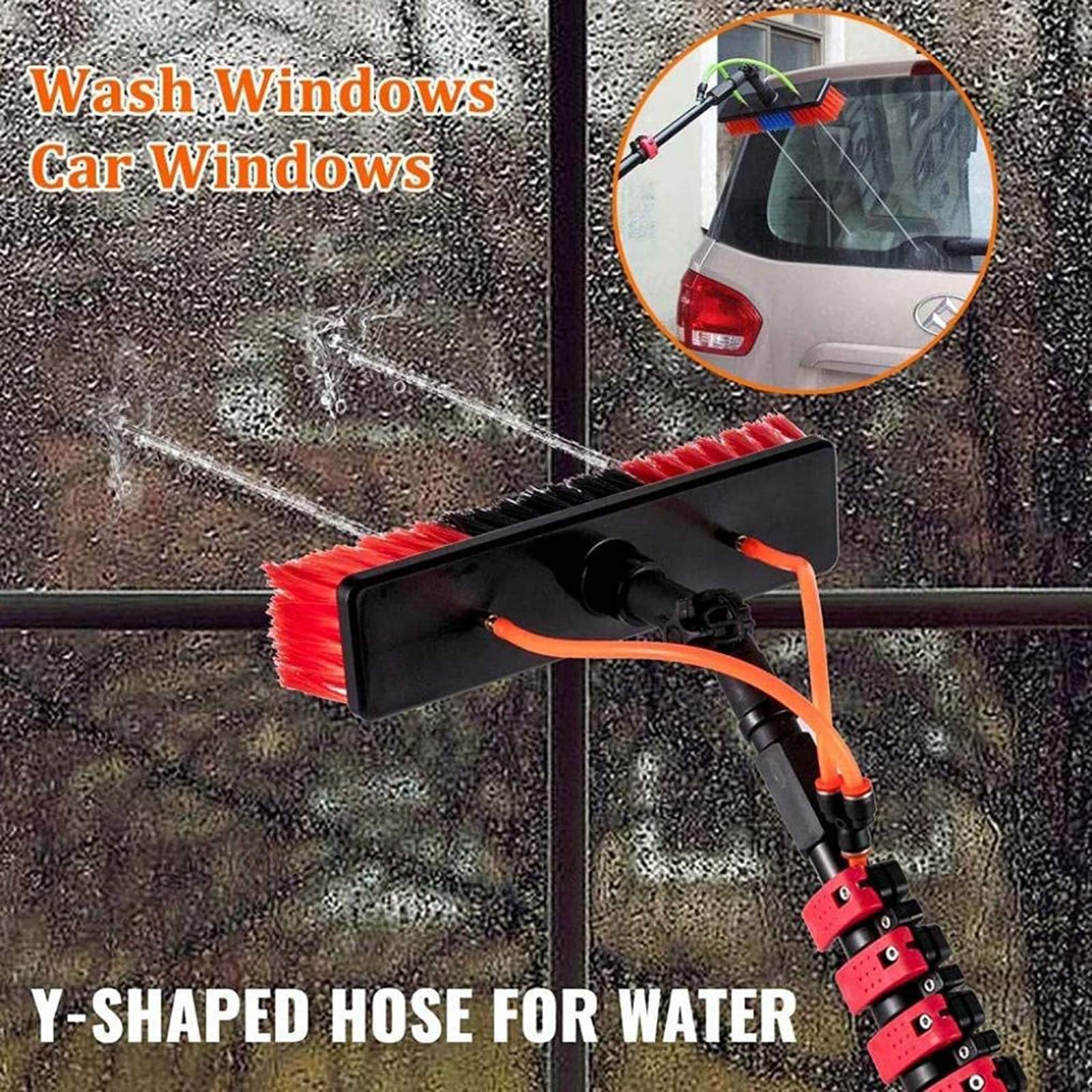 **20FT Telescopic Water Fed Pole Kit - Window Cleaning Brush for Solar Panels & High Windows | Outdoor Glass Washer Wand with Extension Pole | Perfect for Hard-to-Reach Windows & Solar Panel Maintenance**