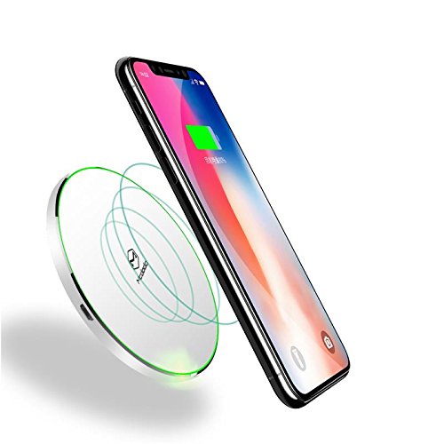 Mcdodo 10W Fast Wireless Charger Pad - Qi Certified for iPhone X, 8/8 Plus, Samsung Galaxy S8/S8+/S7/S7 Edge/S6 Edge+/Note 5, Nexus 5/6/7 & Qi-Enabled Devices (White) | Perfect for Bedside, Office & Car Charging