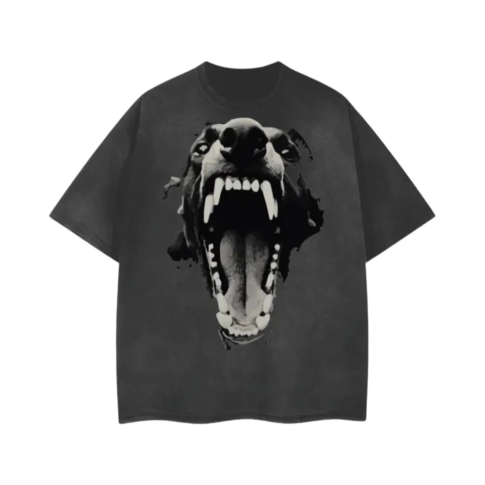 Vintage Doberman T-Shirt with Red Letters - Retro Graphic Tee for Men & Women - Perfect for Casual Wear, Street Style & Dog Lovers