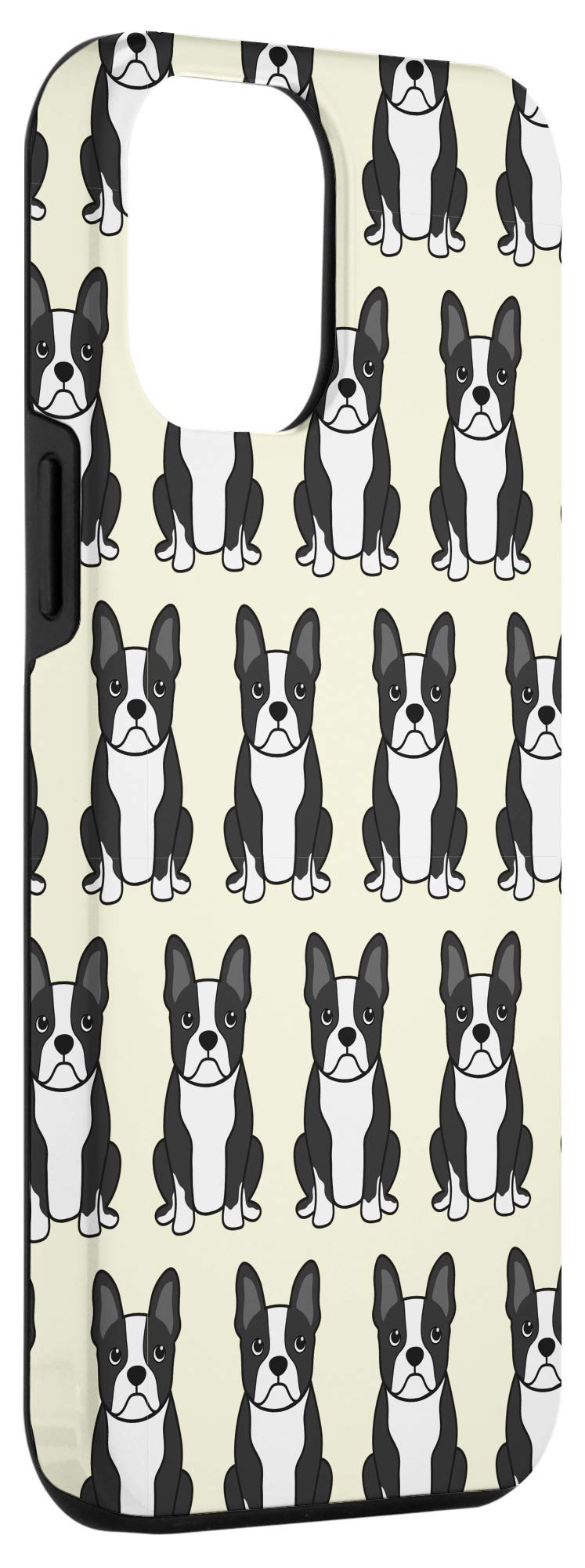 iPhone 12 Pro Max Case - Cute Boston Terrier Dog Face Design, White Pet Pattern Protective Cover | Perfect Gift for Dog Lovers, Durable Shockproof Phone Case for Daily Use & Outdoor Activities