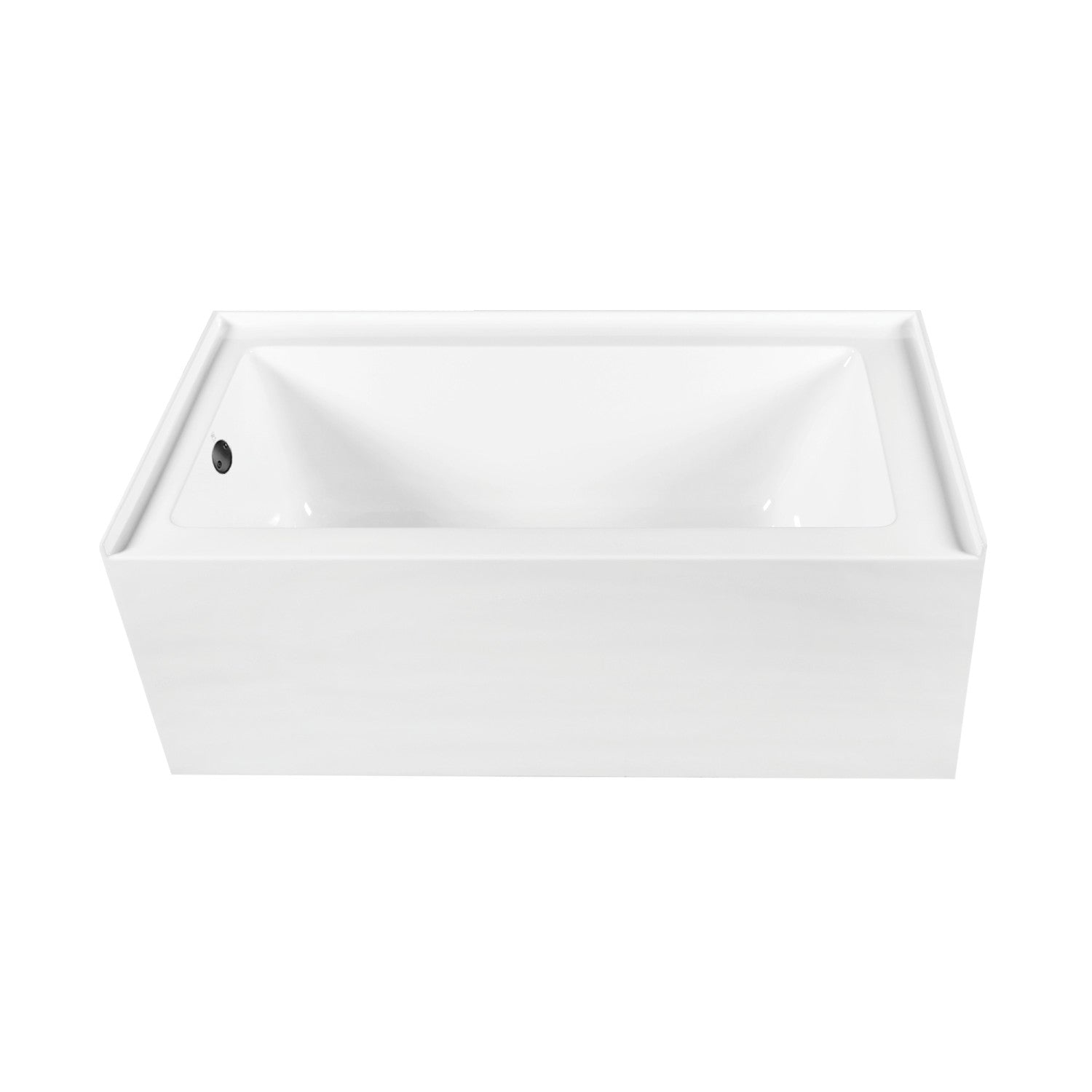 Aqua Eden 66 Inch Acrylic Rectangular 3-Wall Alcove Bathtub Combo with Waste & Overflow Drain - Left Hand Drain, Glossy White/Matte Black - Perfect for Modern Bathroom Renovations & Spa-Like Retreats