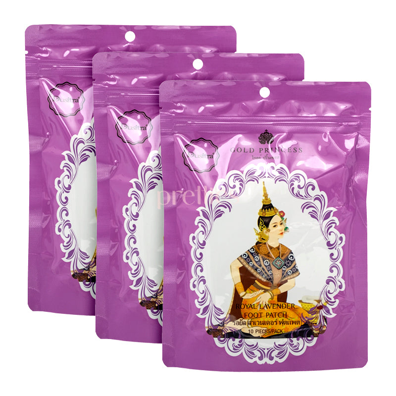 Royal Detox Foot Patches - Gold Princess Lavender (30 Pack) | Natural Detoxification for Feet | Perfect for Spa Night, Travel & Post-Workout Recovery