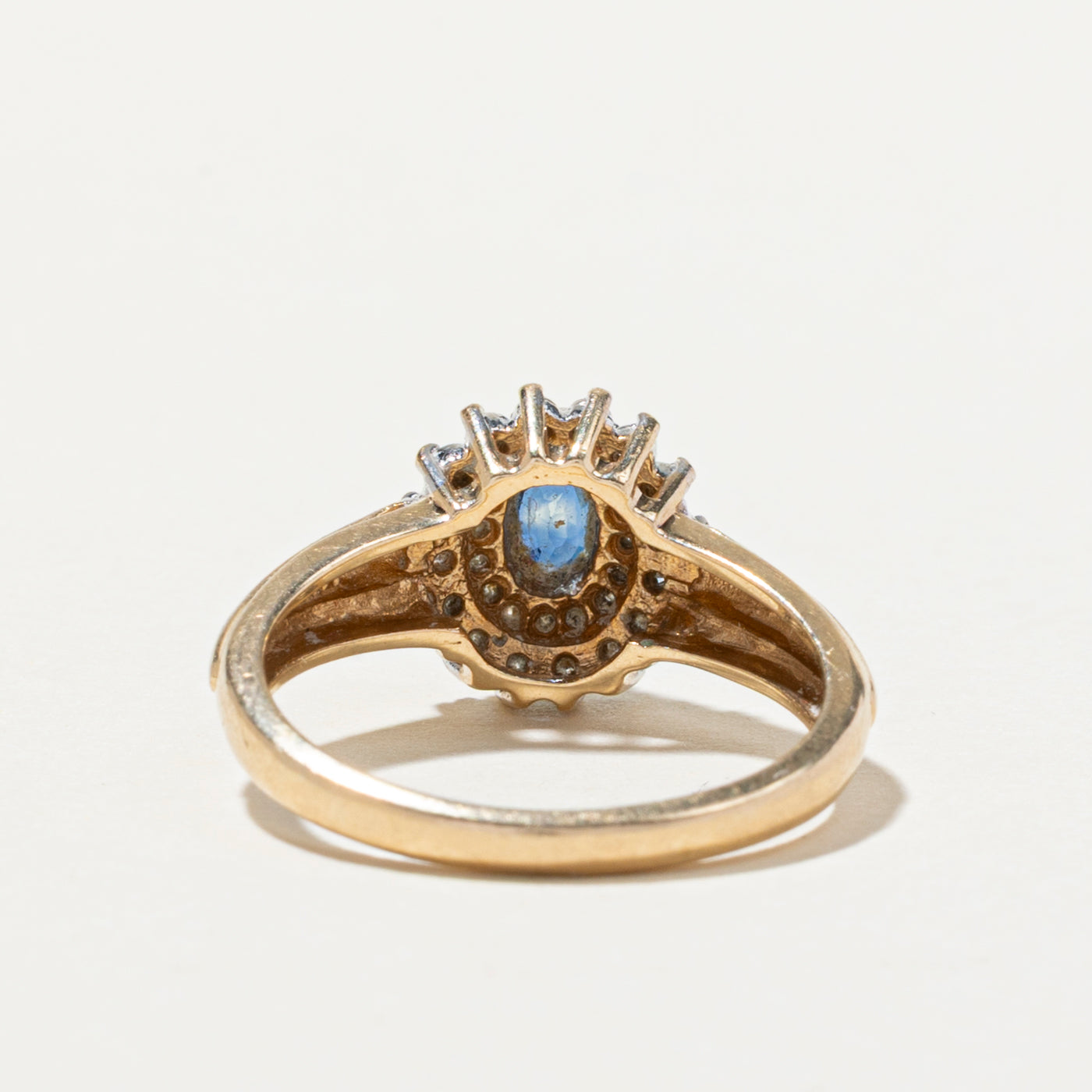 Exquisite 0.27ct Sapphire & 0.21ct Diamond Petal Ring - Size 6.75 | Elegant Floral Engagement Ring for Women | Perfect for Weddings, Anniversaries & Special Occasions