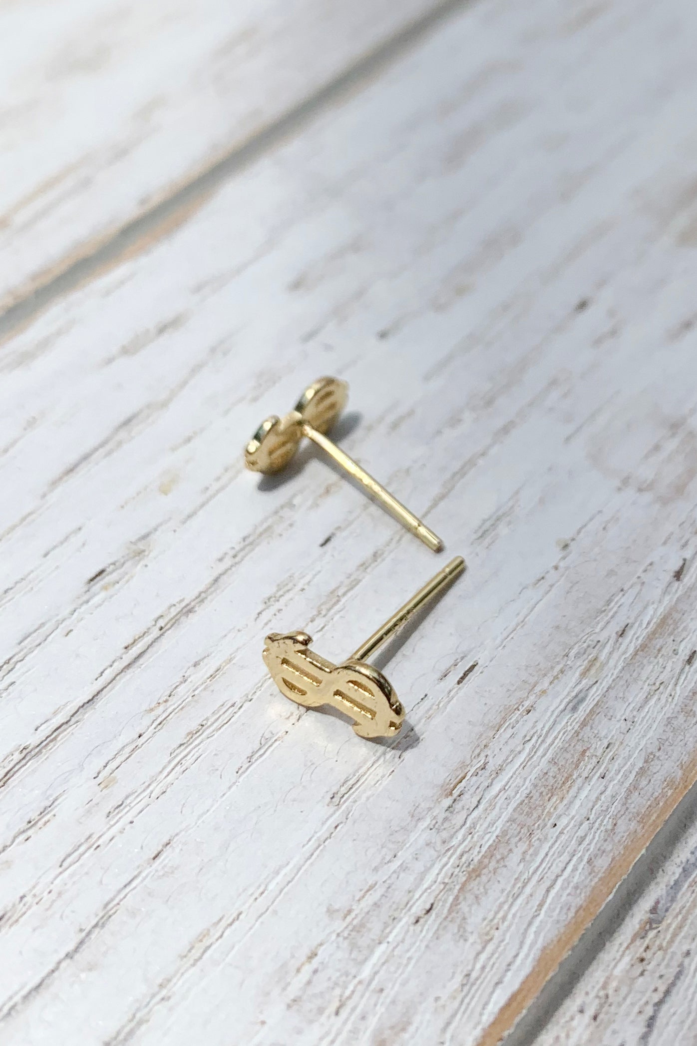 14K Gold Plated US Dollar Sign Tiny Earrings – Elegant Bridal Party Gifts for Women, Wedding Favors, Birthday Presents & Everyday Jewelry