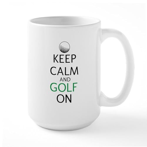 White - Keep Calm And Golf On Large Mug