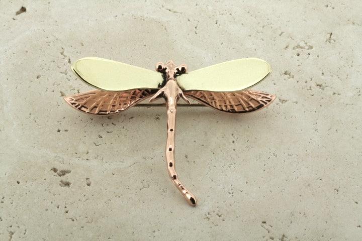 Vintage Copper & Brass Dragonfly Brooch Pendant - Elegant Jewelry for Women, Handmade Dragonfly Pin & Necklace - Perfect for Weddings, Parties & Gift Giving