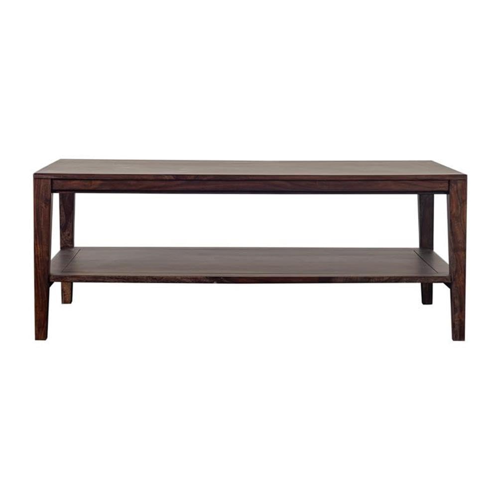 Solid Sheesham Wood Coffee Table - Modern Gray Finish | Handcrafted Wooden Coffee Table for Living Room, Lounge & Office | Durable & Stylish Home Decor