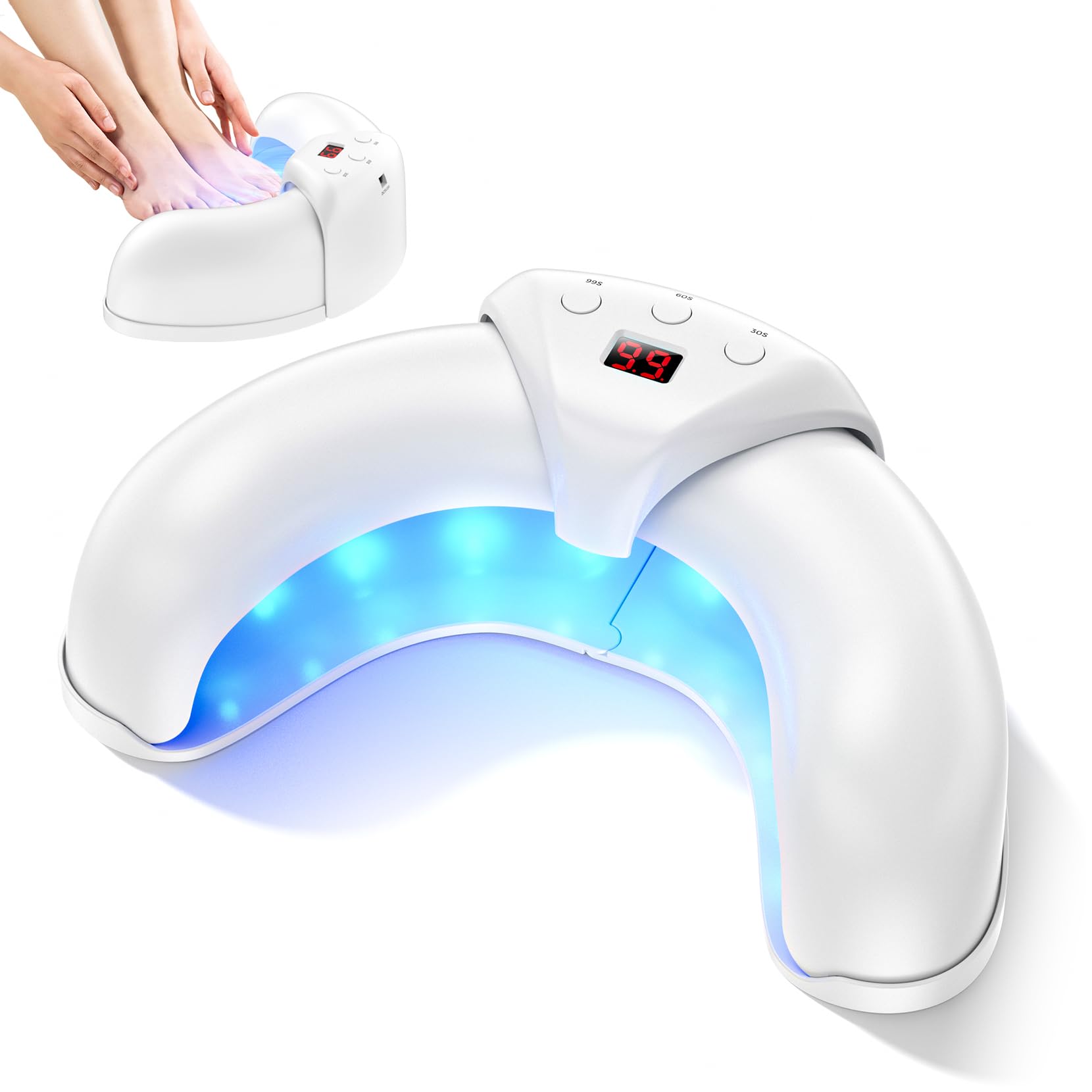 Professional Nail Fungus Light Treatment Device for Toenails & Fingernails - Safe Home Therapy for Onychomycosis, Damaged & Discolored Nails - Ideal for Daily Nail Care & Fungal Infection Prevention