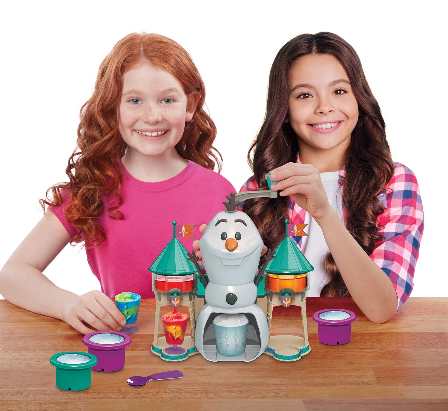 Disney Frozen II Slushy Treat Maker Kit - Ice Shaver, Ice Cube Molds, Ice Bucket, Cup & Spoon Included - Perfect for Kids Birthday Parties, Summer Treats & Frozen-Themed Events