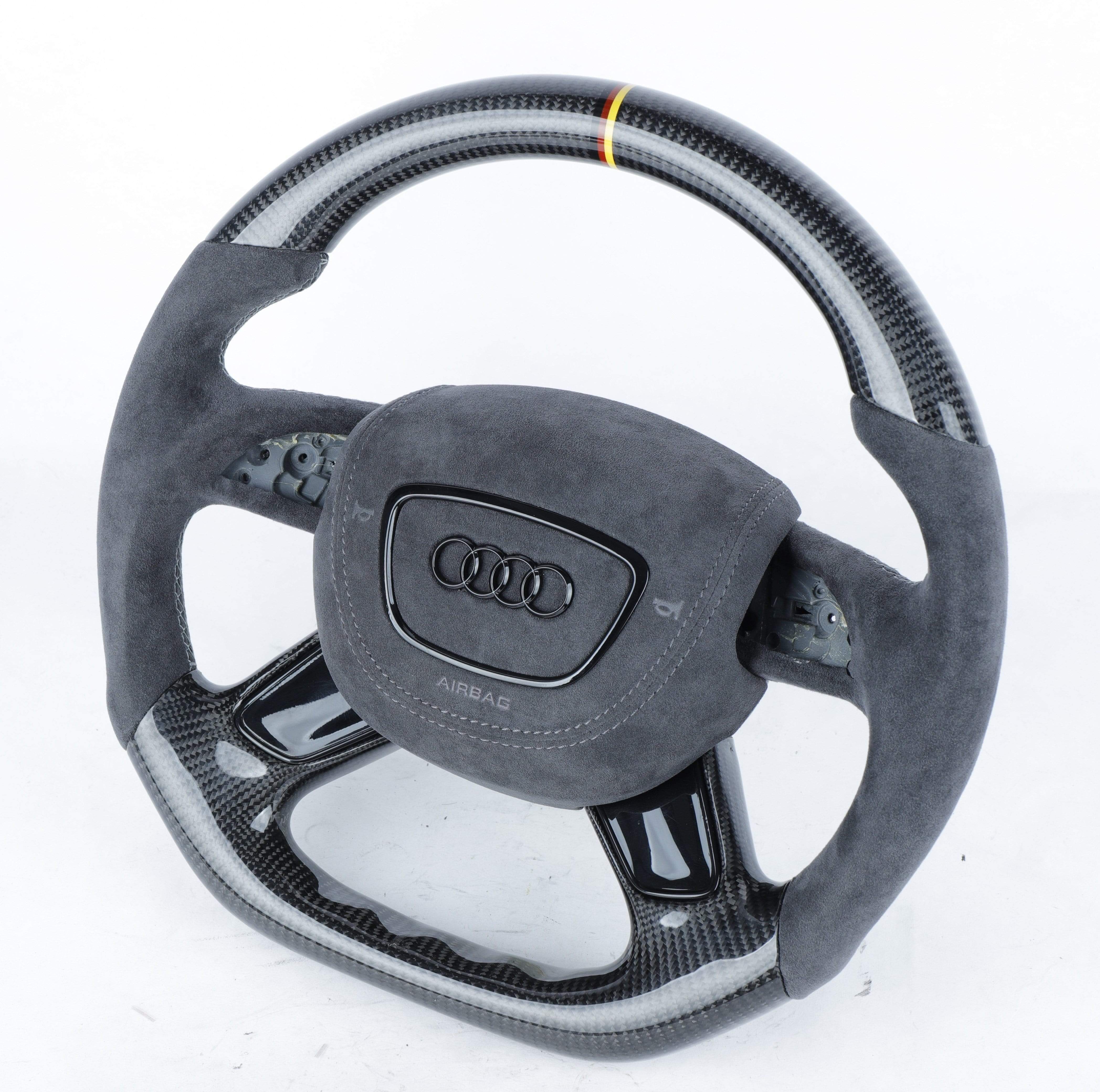 Custom Carbon Fiber Steering Wheel for 2012+ Audi A3 A4 A5 A6 A7 S3 S4 S5 S6 S7 - Premium Upgrade for Sporty Driving & Enhanced Grip