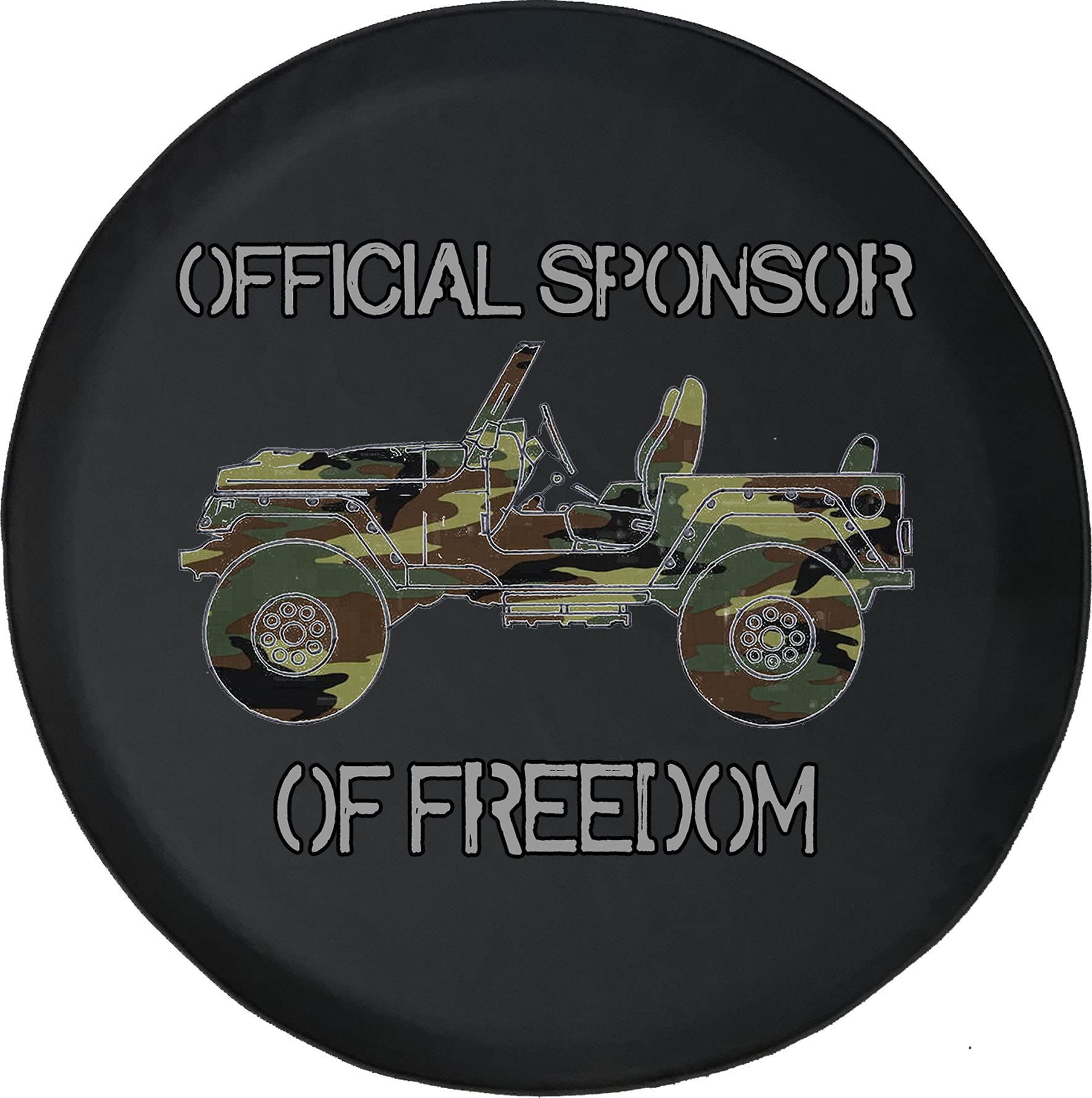 Official Freedom Camo SUV & RV Spare Tire Cover - 28 Inch Heavy Duty Trailer Accessories for Off-Road Adventures & Camping Trips