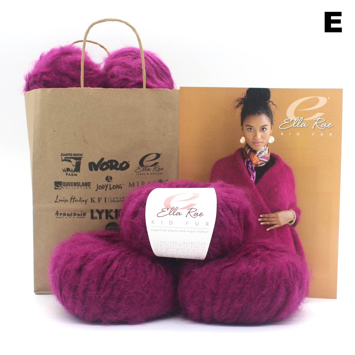 Paulina Wrap Kit with Ella Rae Kid Fur Bulky Yarn - Cozy DIY Knitting & Crochet Project for Scarves, Blankets & Winter Accessories