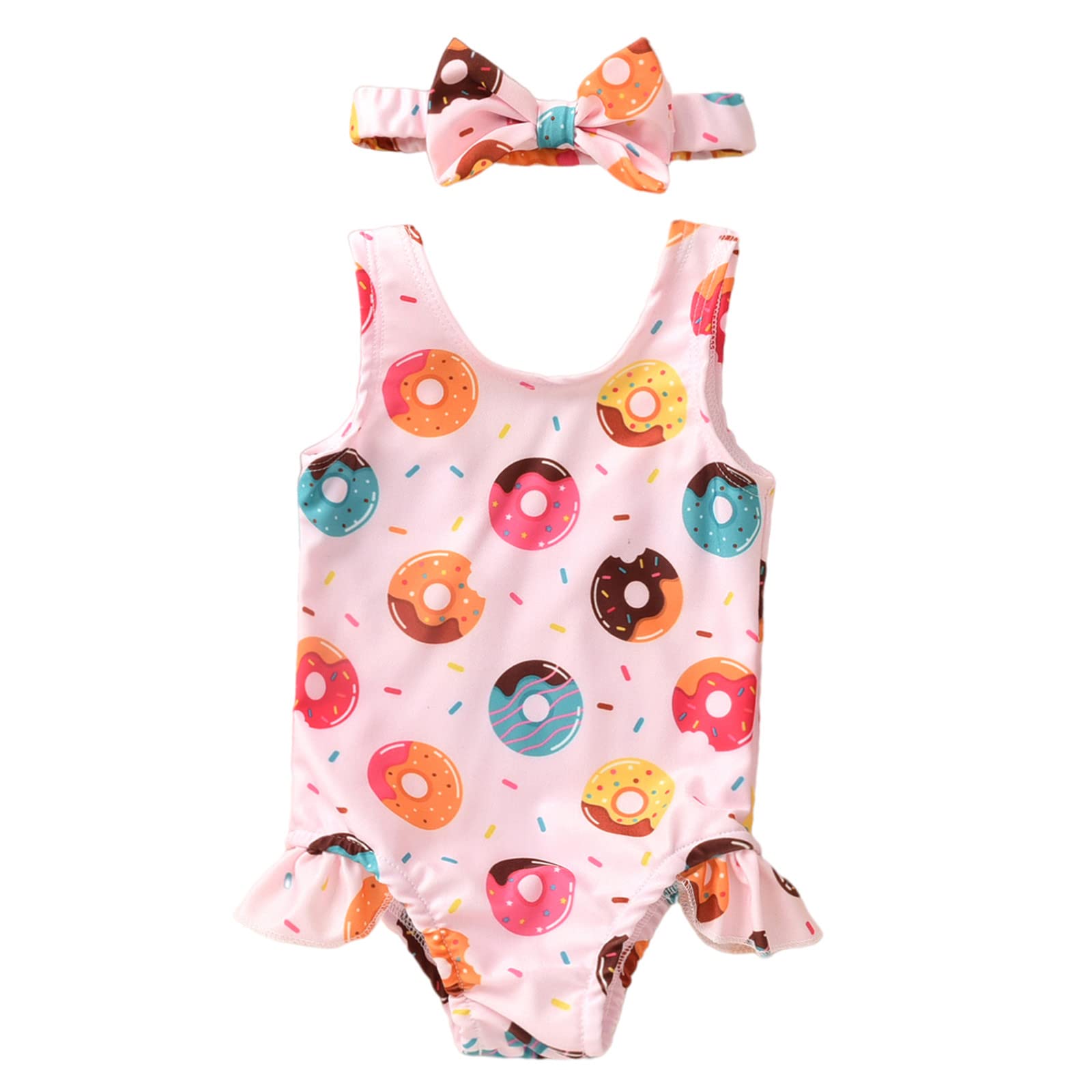 Adorable Toddler Girls' Summer Print Ruched Swimsuit 0-2 Years - Cute Beachwear for Baby & Kids | Perfect for Pool Parties, Beach Vacations & Water Play