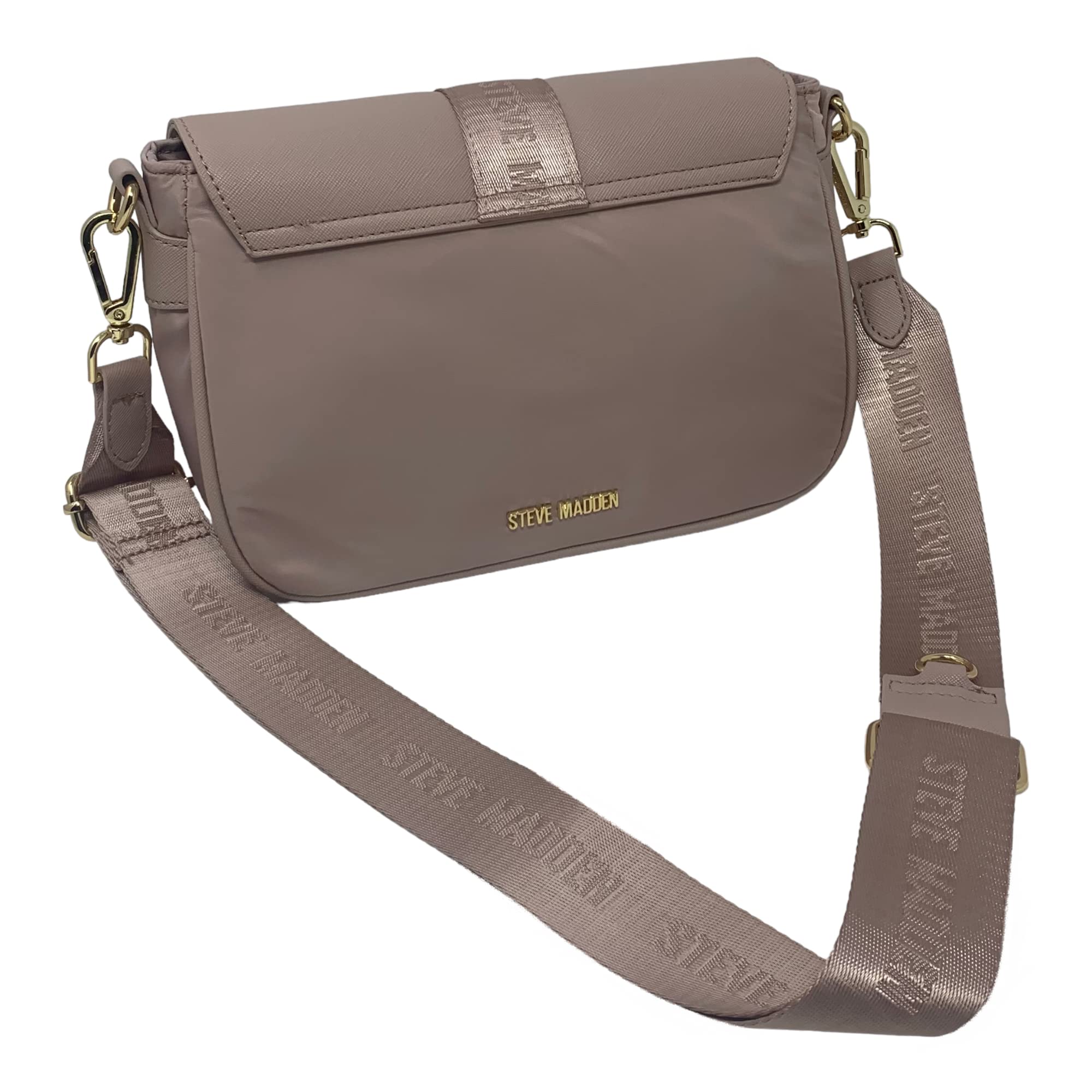 Steve Madden Bmotion Utility Crossbody Bag for Women - Stylish & Functional Small Shoulder Purse in Blush Pink | Perfect for Everyday Use, Travel & Casual Outings