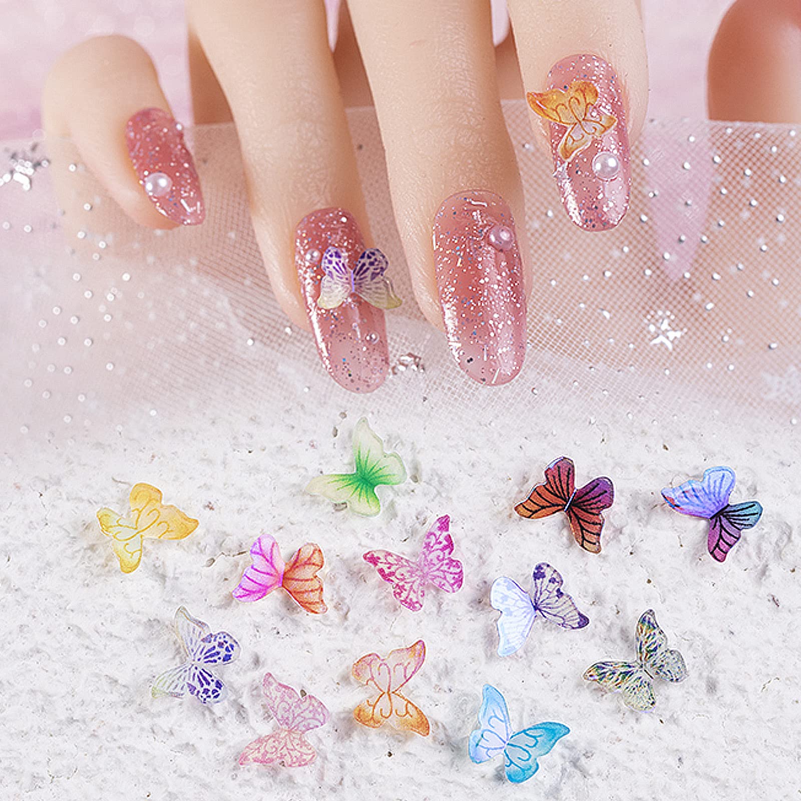 Butterfly Bear Nail Charms - Cute 3D Nail Art Decorations for DIY Manicure | Perfect for Girls, Teens, Nail Salon & Party Accessories